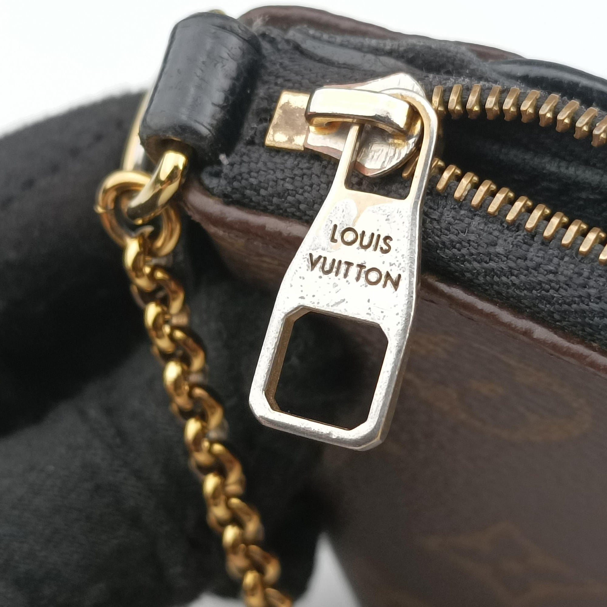 Pre-owned Louis Vuitton PALLAS Clutch brown×Marine Monogram Canvas×calf leather M41639 shoulderbag | stylenewstar