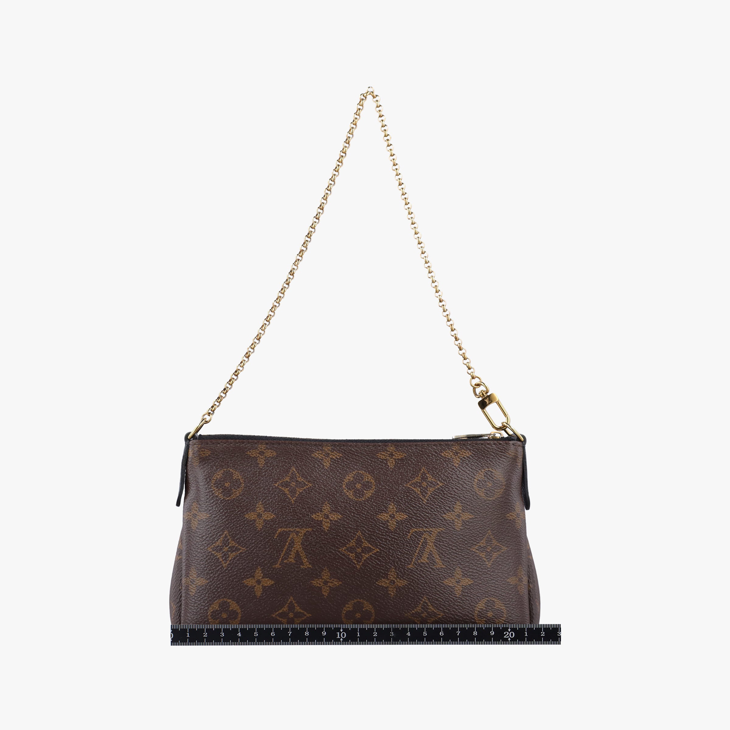 Pre-owned Louis Vuitton PALLAS Clutch brown×Marine Monogram Canvas×calf leather M41639 shoulderbag | stylenewstar