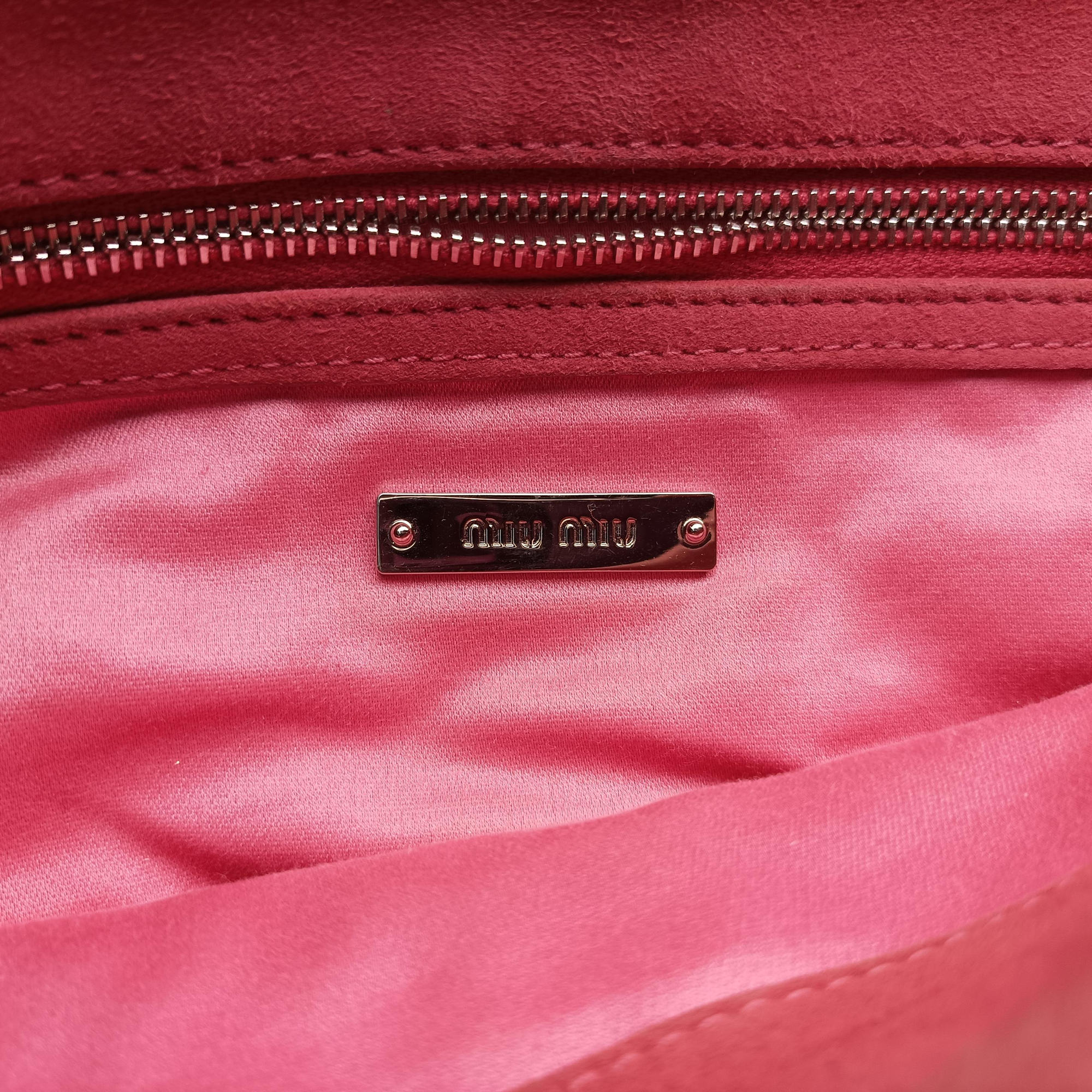 Pre-owned Miu Miu Miu Crystal Pink Leather RP0169 shoulderbag | stylenewstar