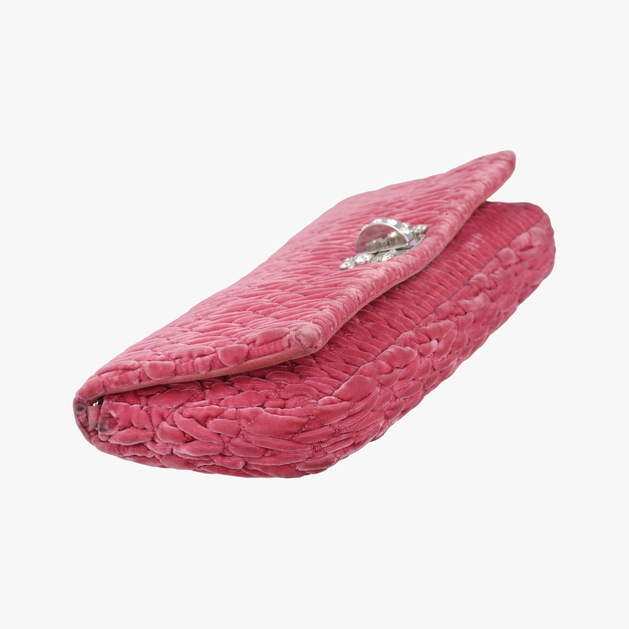 Pre-owned Miu Miu Miu Crystal Pink Leather RP0169 shoulderbag | stylenewstar