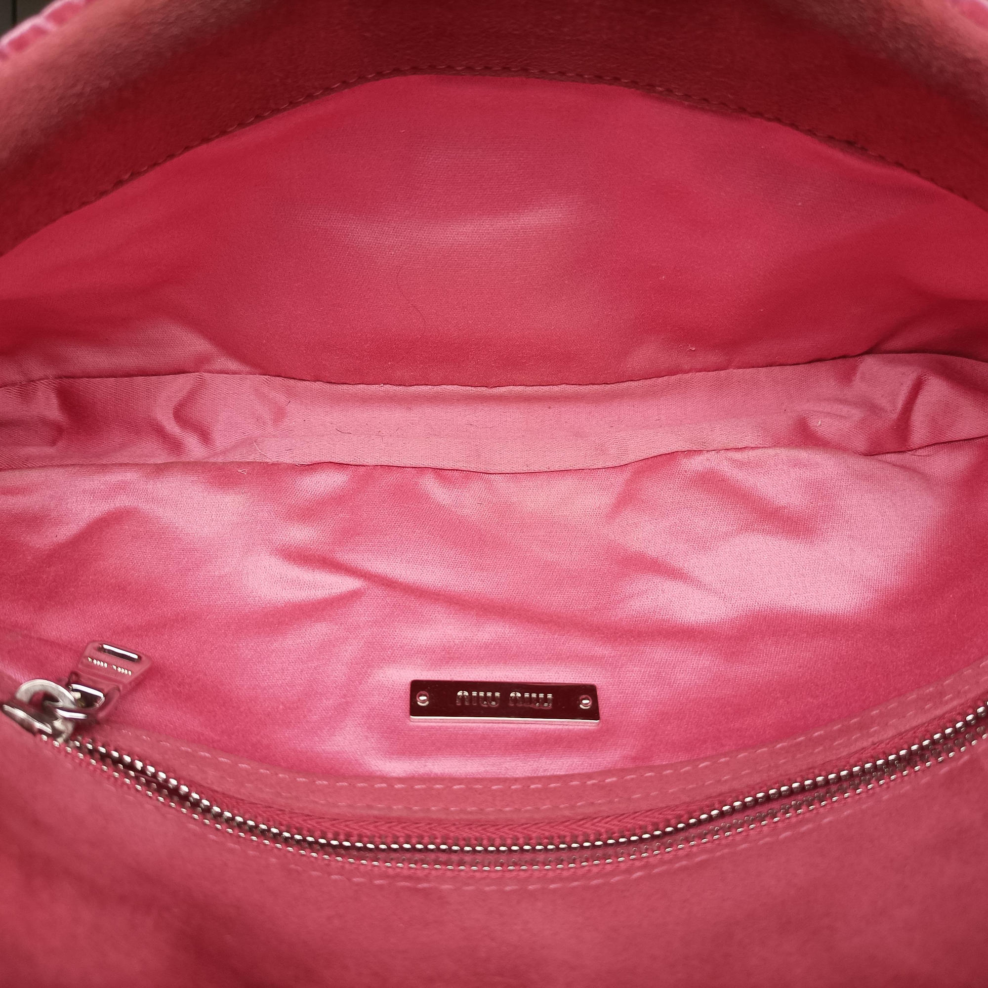 Pre-owned Miu Miu Miu Crystal Pink Leather RP0169 shoulderbag | stylenewstar