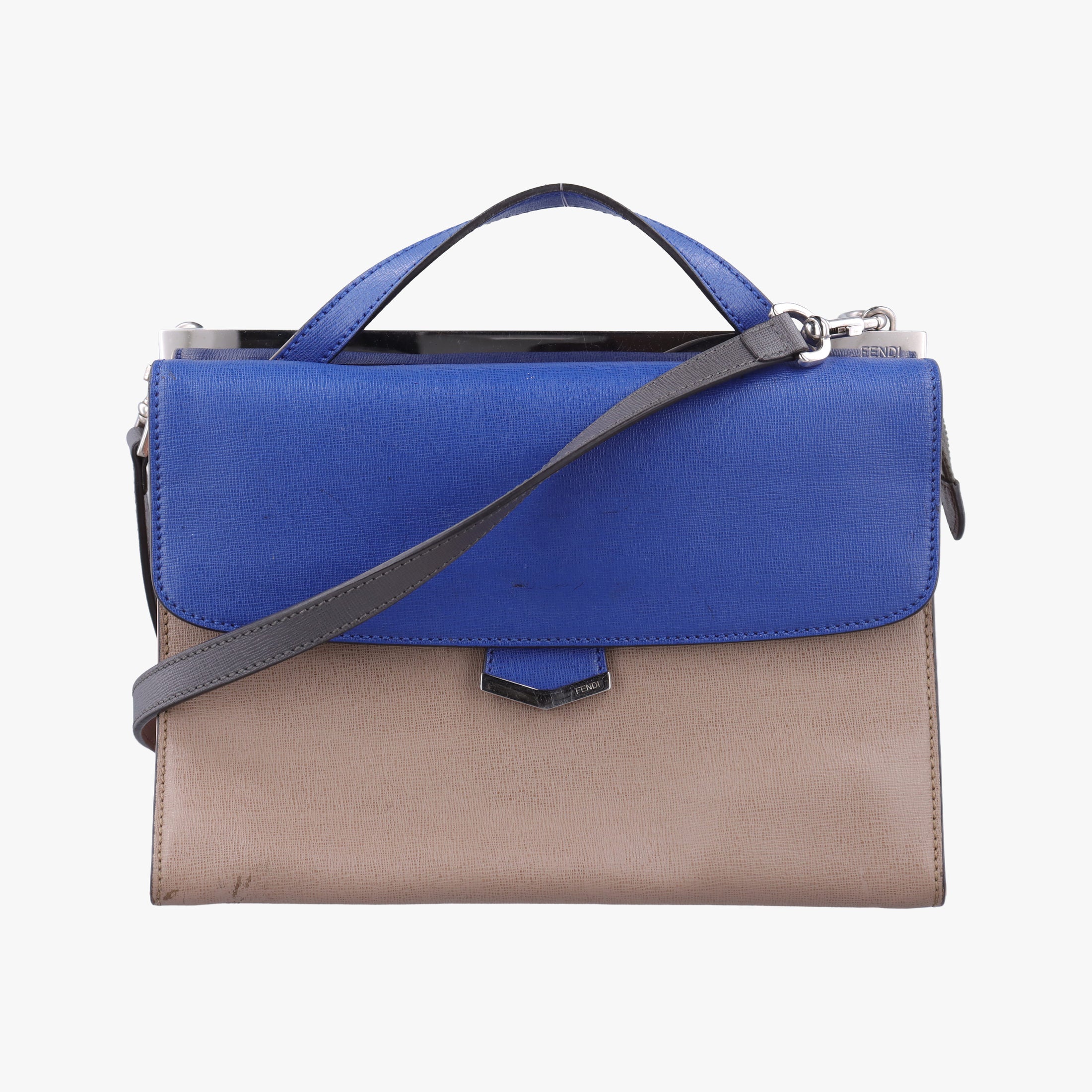 Vintage Fendi Demi Jour Blue × Beige Leather 8BT222 shoulderbag | stylenewstar