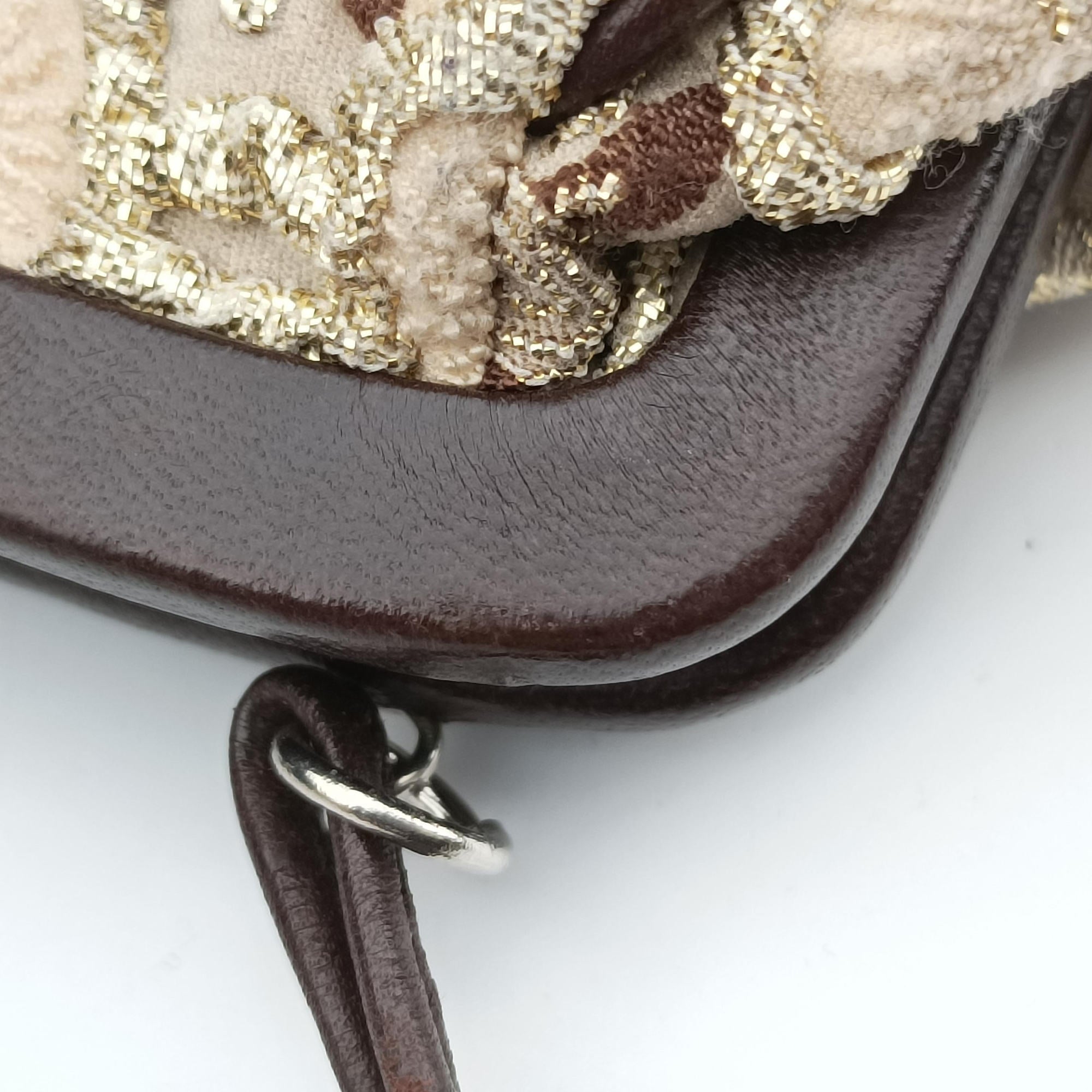 Secondhand Prada Kisslock BeigexBrown fabric BT0323 shoulderbag | stylenewstar