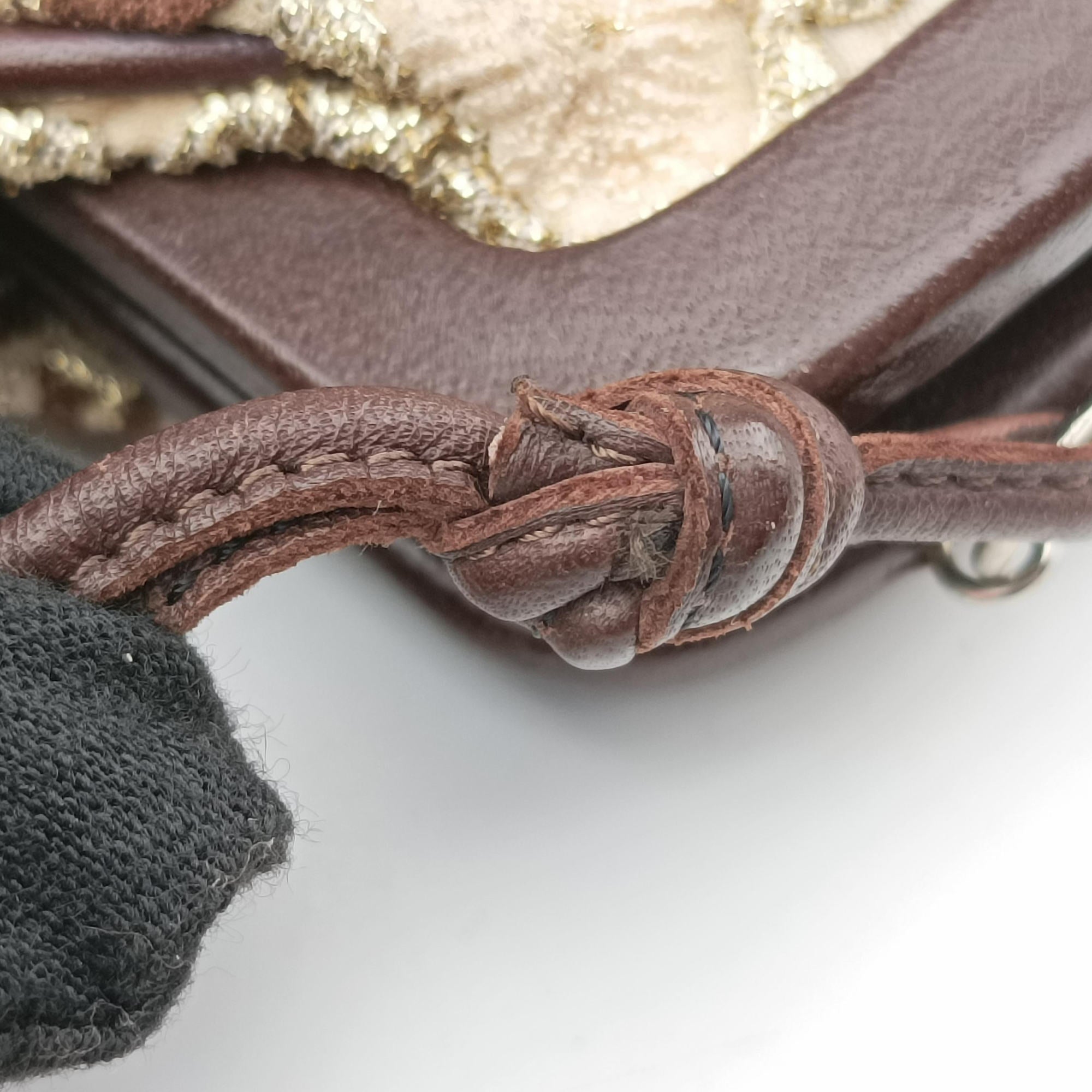 Secondhand Prada Kisslock BeigexBrown fabric BT0323 shoulderbag | stylenewstar