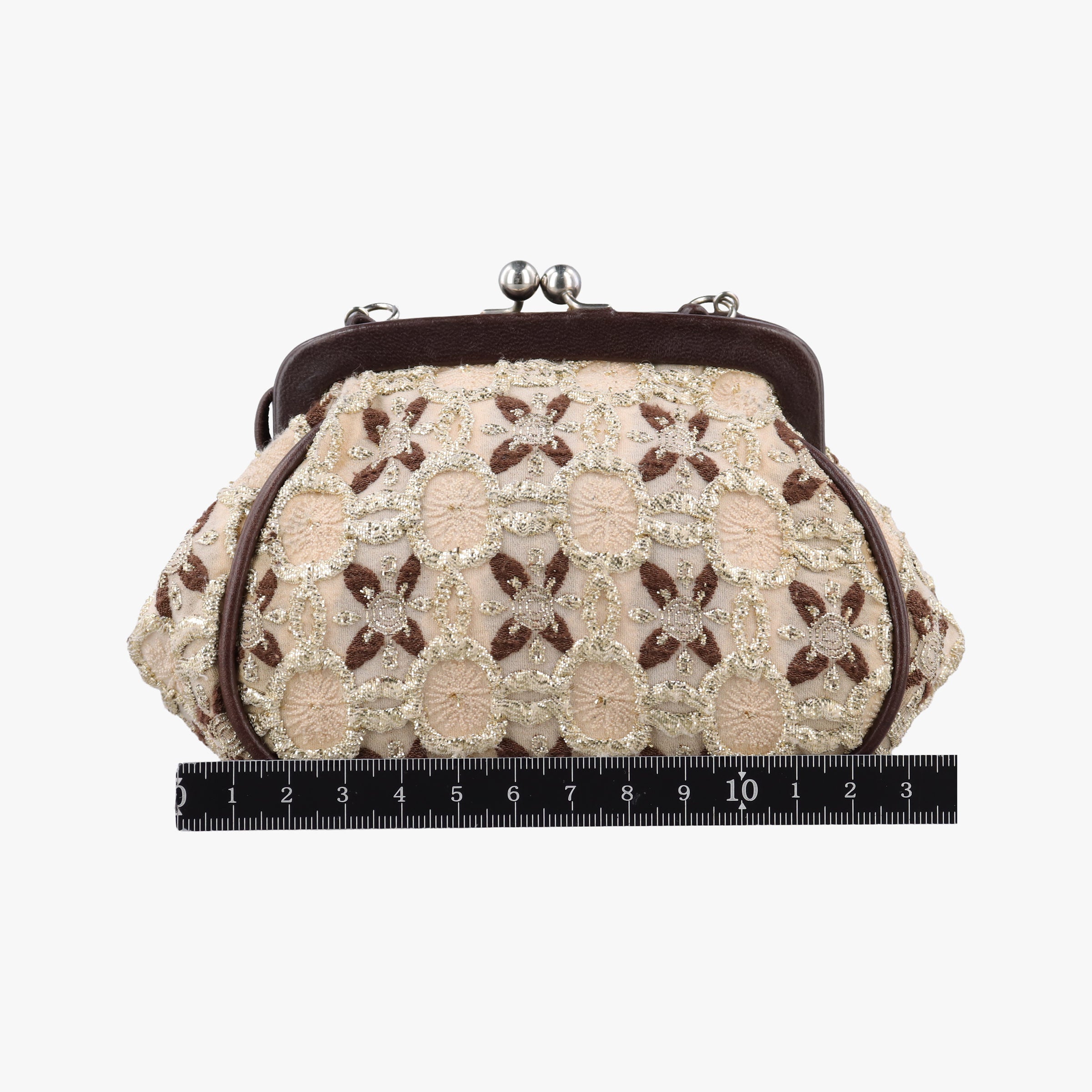 Secondhand Prada Kisslock BeigexBrown fabric BT0323 shoulderbag | stylenewstar
