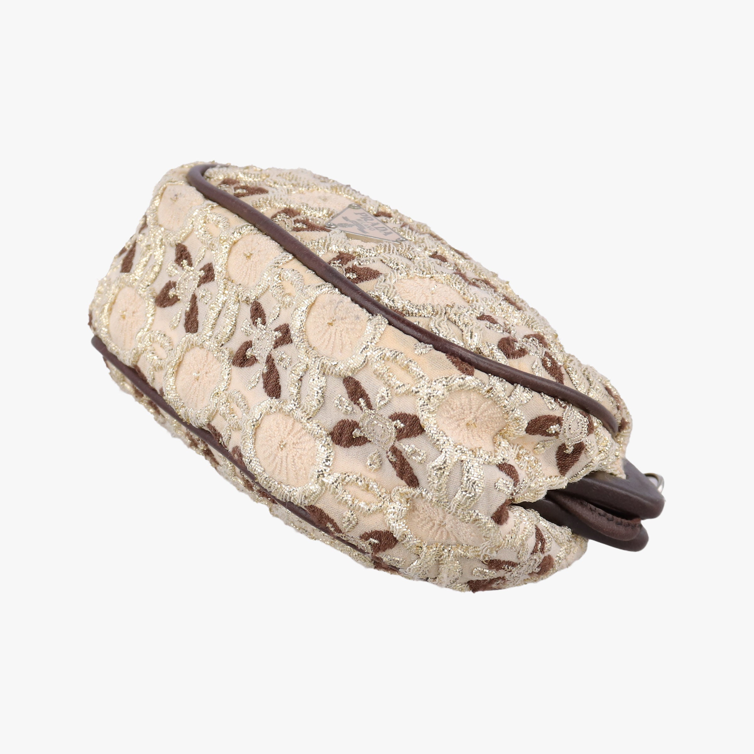 Secondhand Prada Kisslock BeigexBrown fabric BT0323 shoulderbag | stylenewstar
