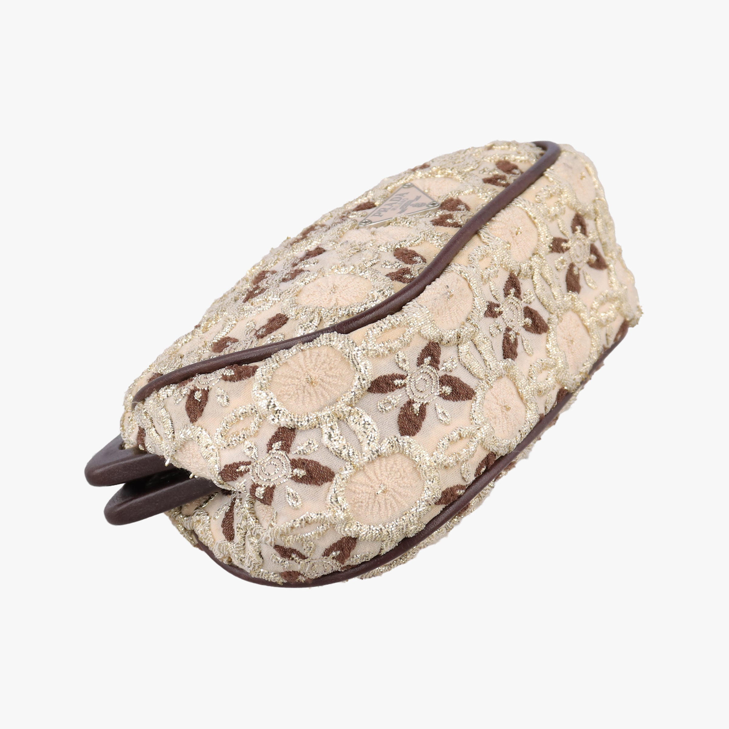 Secondhand Prada Kisslock BeigexBrown fabric BT0323 shoulderbag | stylenewstar