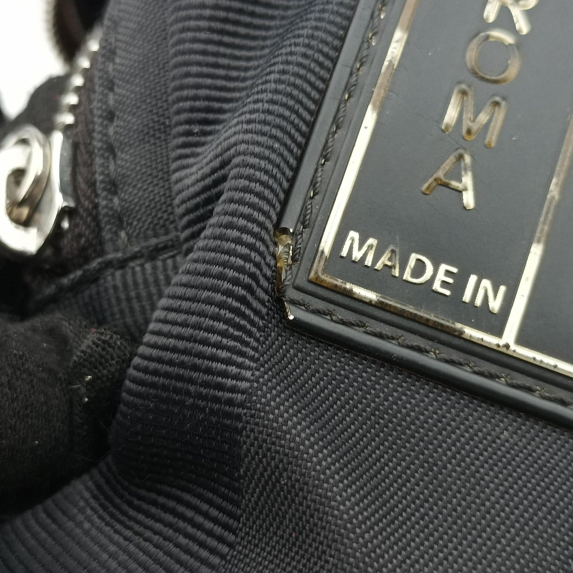 Pre-owned Fendi Pecan AMOR Logo Black canvas 7VA446 bum bag/waist bag | stylenewstar