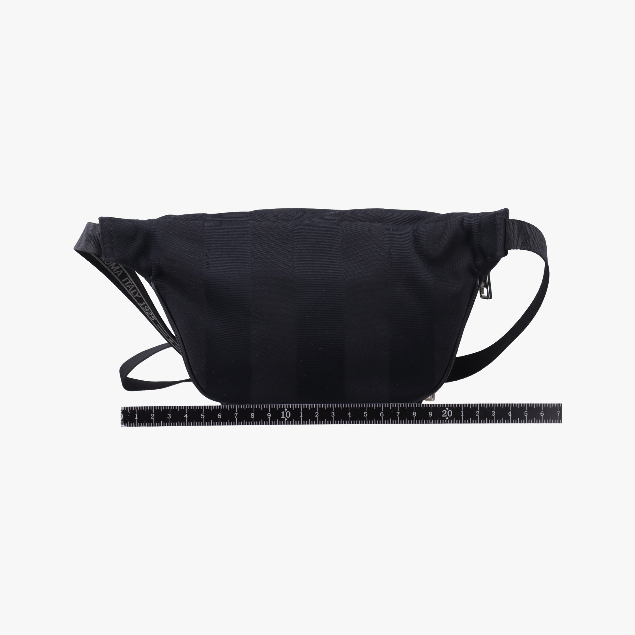 Pre-owned Fendi Pecan AMOR Logo Black canvas 7VA446 bum bag/waist bag | stylenewstar
