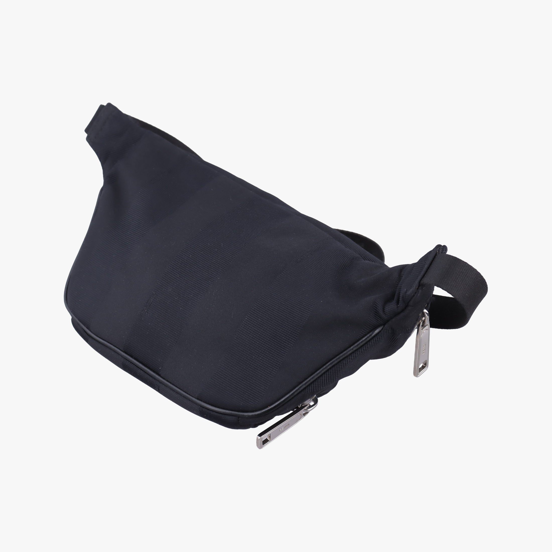 Pre-owned Fendi Pecan AMOR Logo Black canvas 7VA446 bum bag/waist bag | stylenewstar