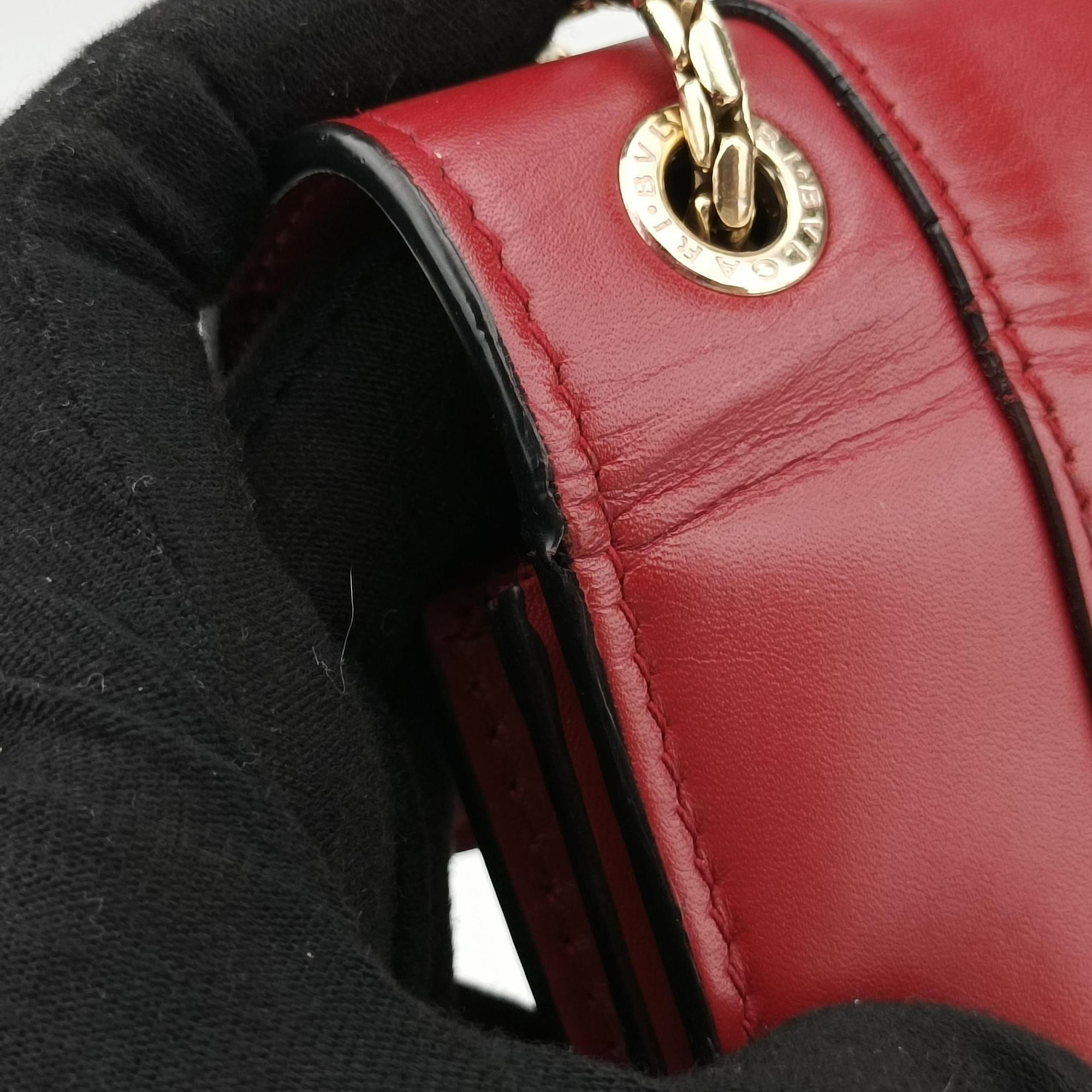 Pre-owned Bvlgari Serpenti Forever Red leather  shoulderbag | stylenewstar