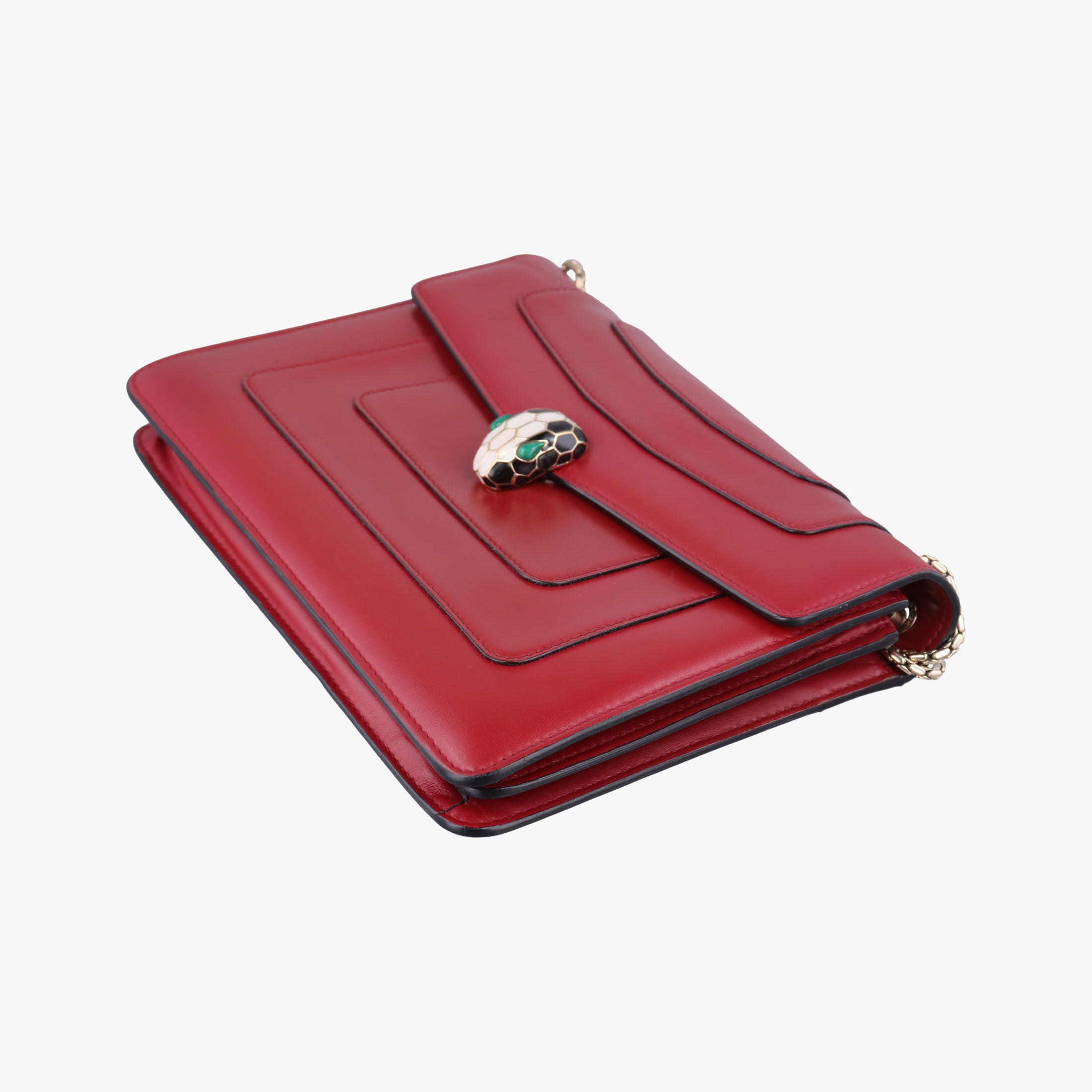 Pre-owned Bvlgari Serpenti Forever Red leather  shoulderbag | stylenewstar