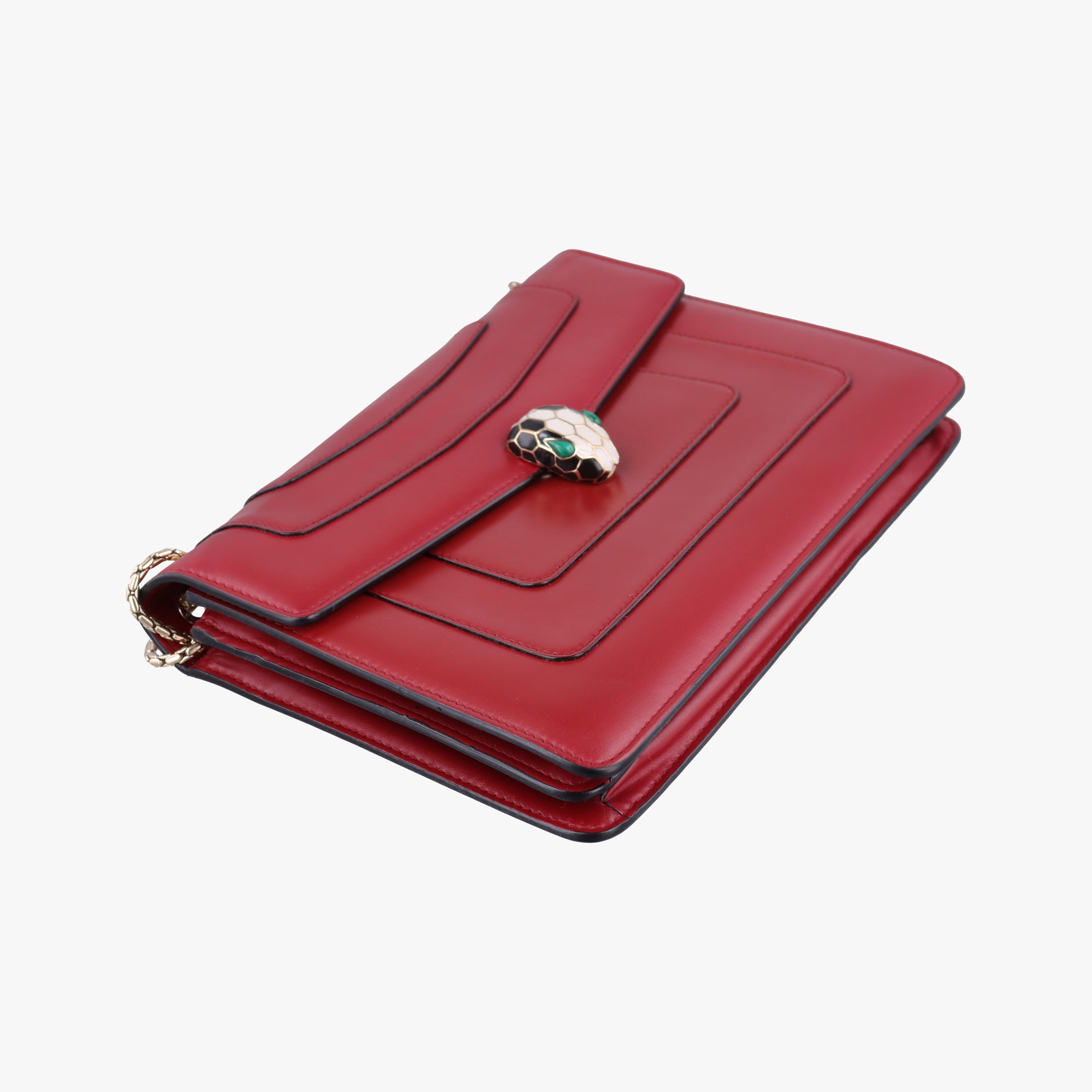 Pre-owned Bvlgari Serpenti Forever Red leather  shoulderbag | stylenewstar