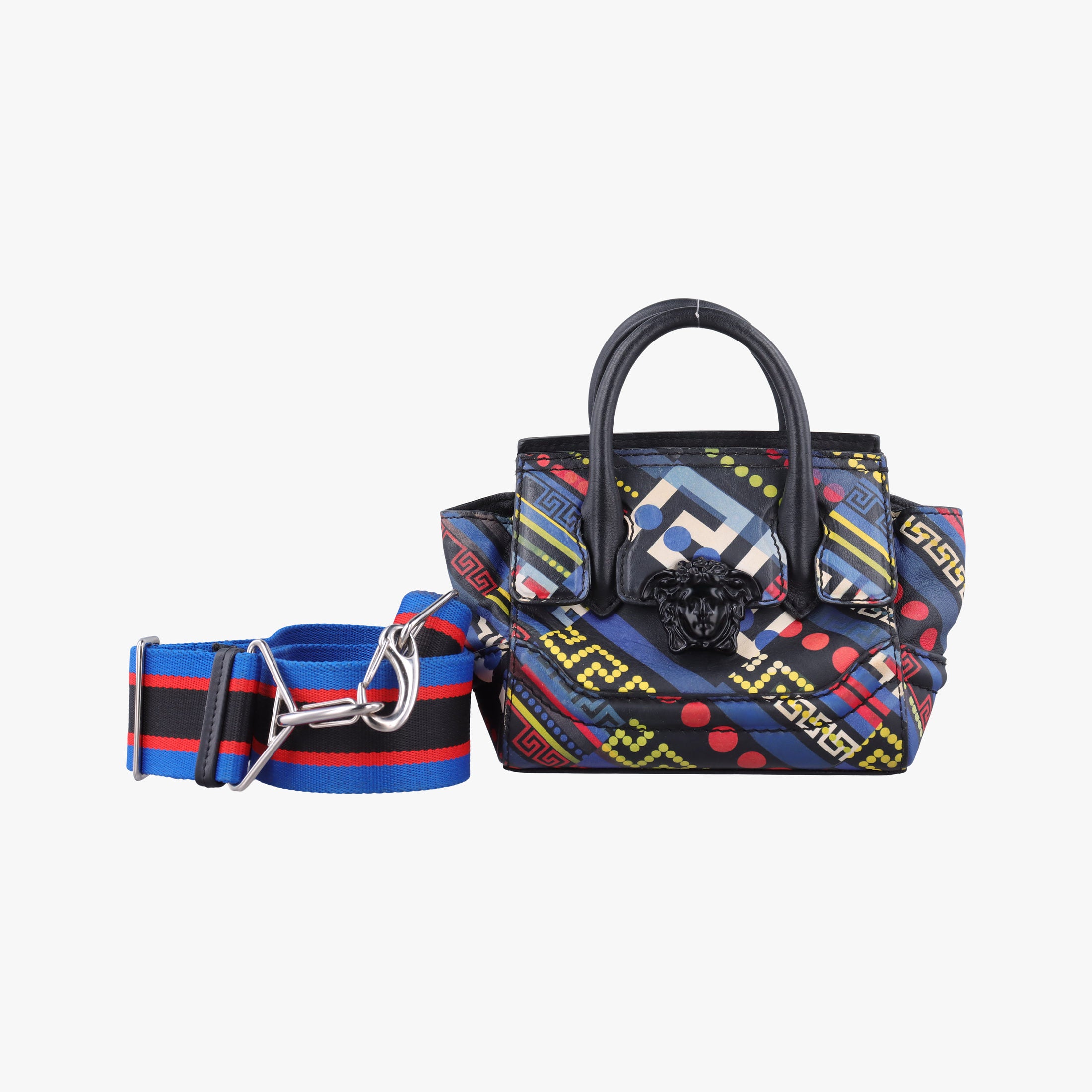 Vintage VERSACE Palazzo Empire Multicolor  Printed Calfskin Leather  shoulderbag | stylenewstar