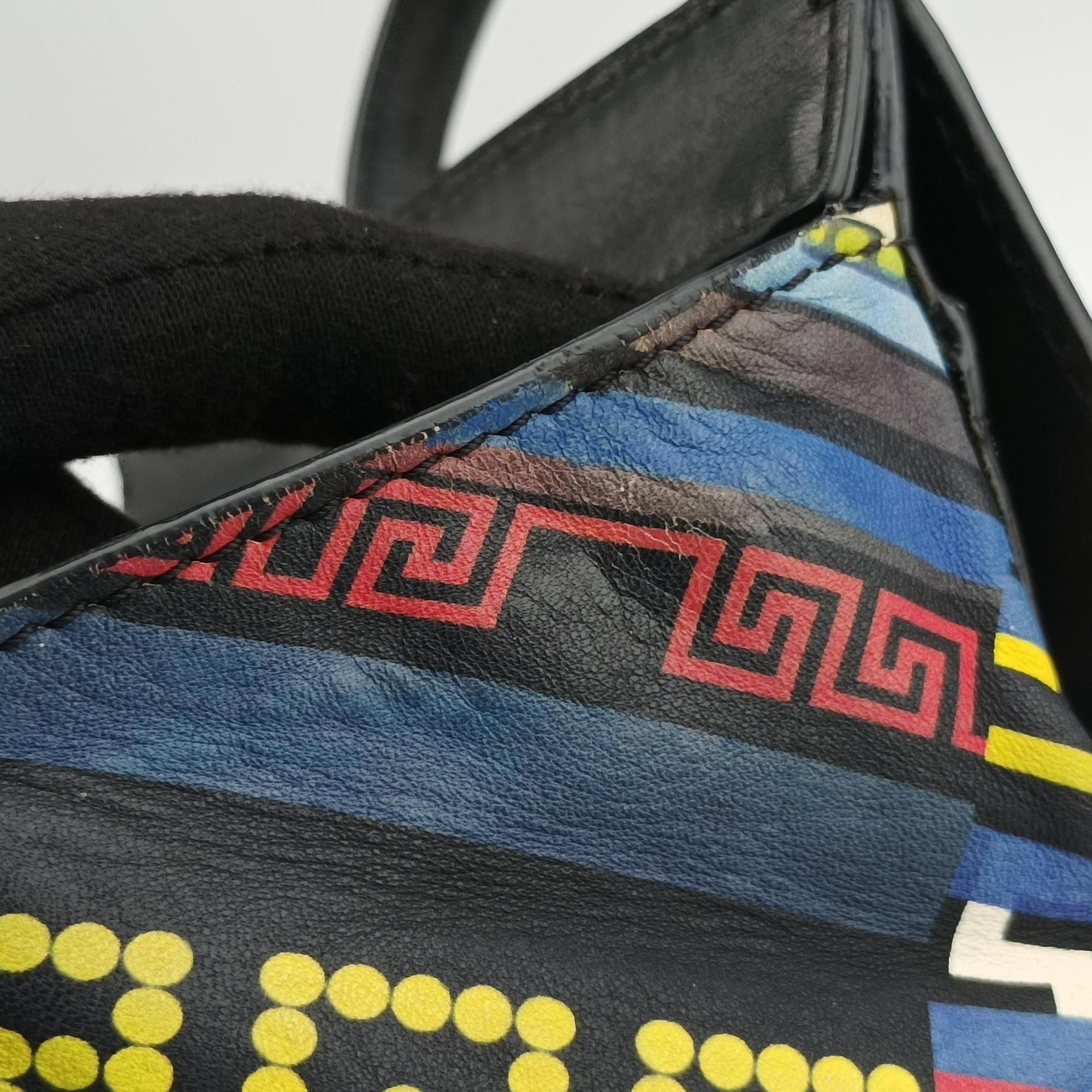 Vintage VERSACE Palazzo Empire Multicolor  Printed Calfskin Leather  shoulderbag | stylenewstar