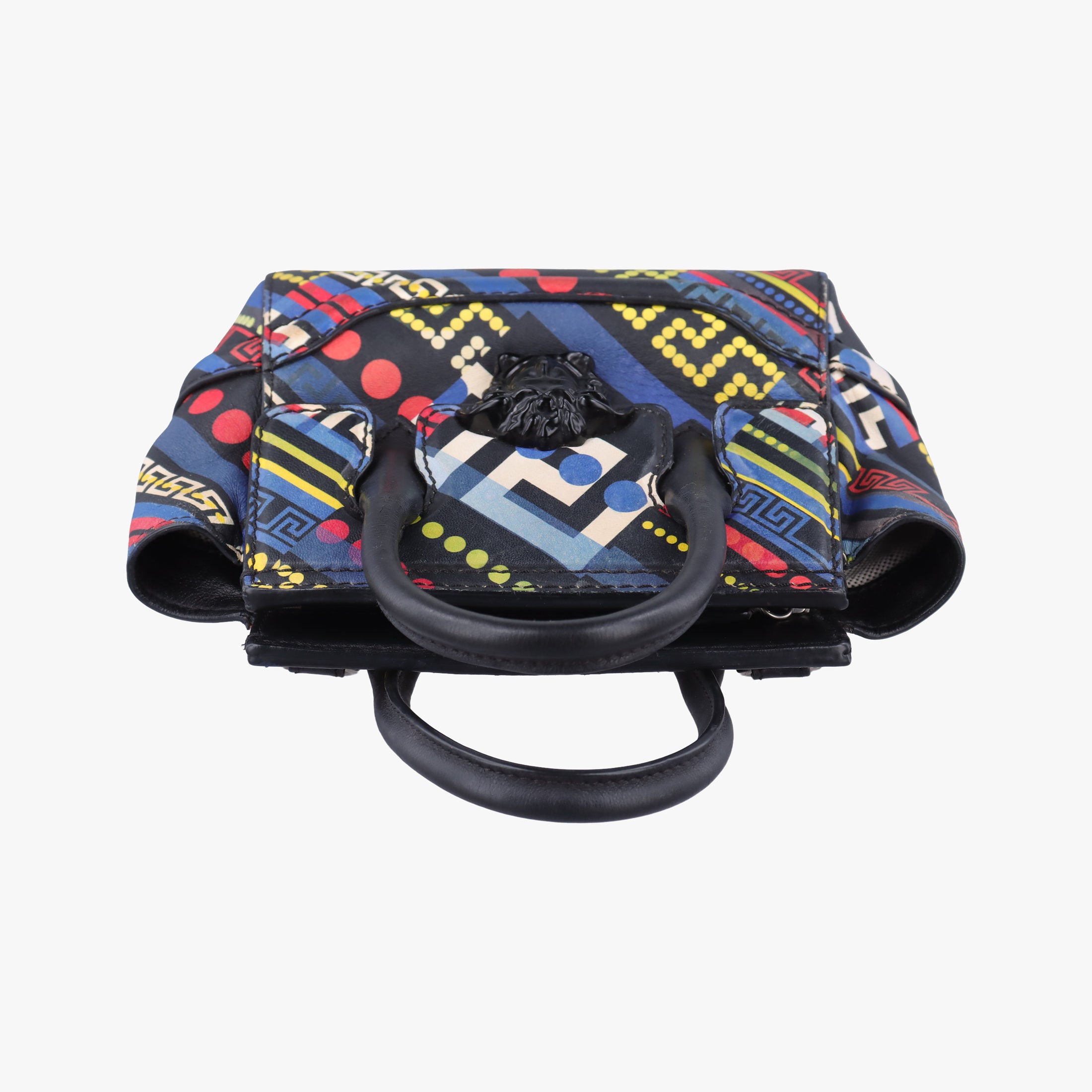 Vintage VERSACE Palazzo Empire Multicolor  Printed Calfskin Leather  shoulderbag | stylenewstar