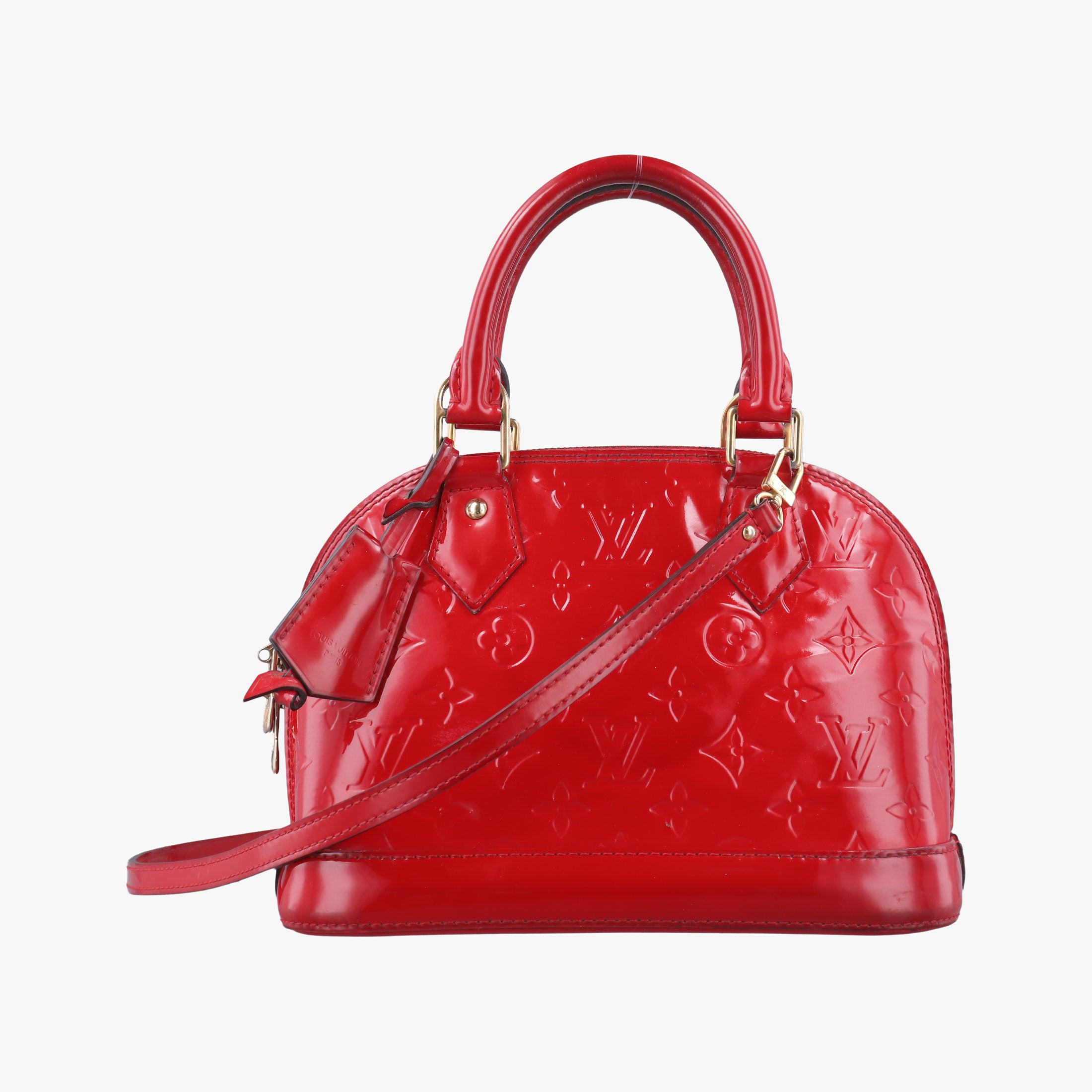 Pre-owned Louis Vuitton Alma BB CERISE Vernis M90174 shoulderbag | stylenewstar