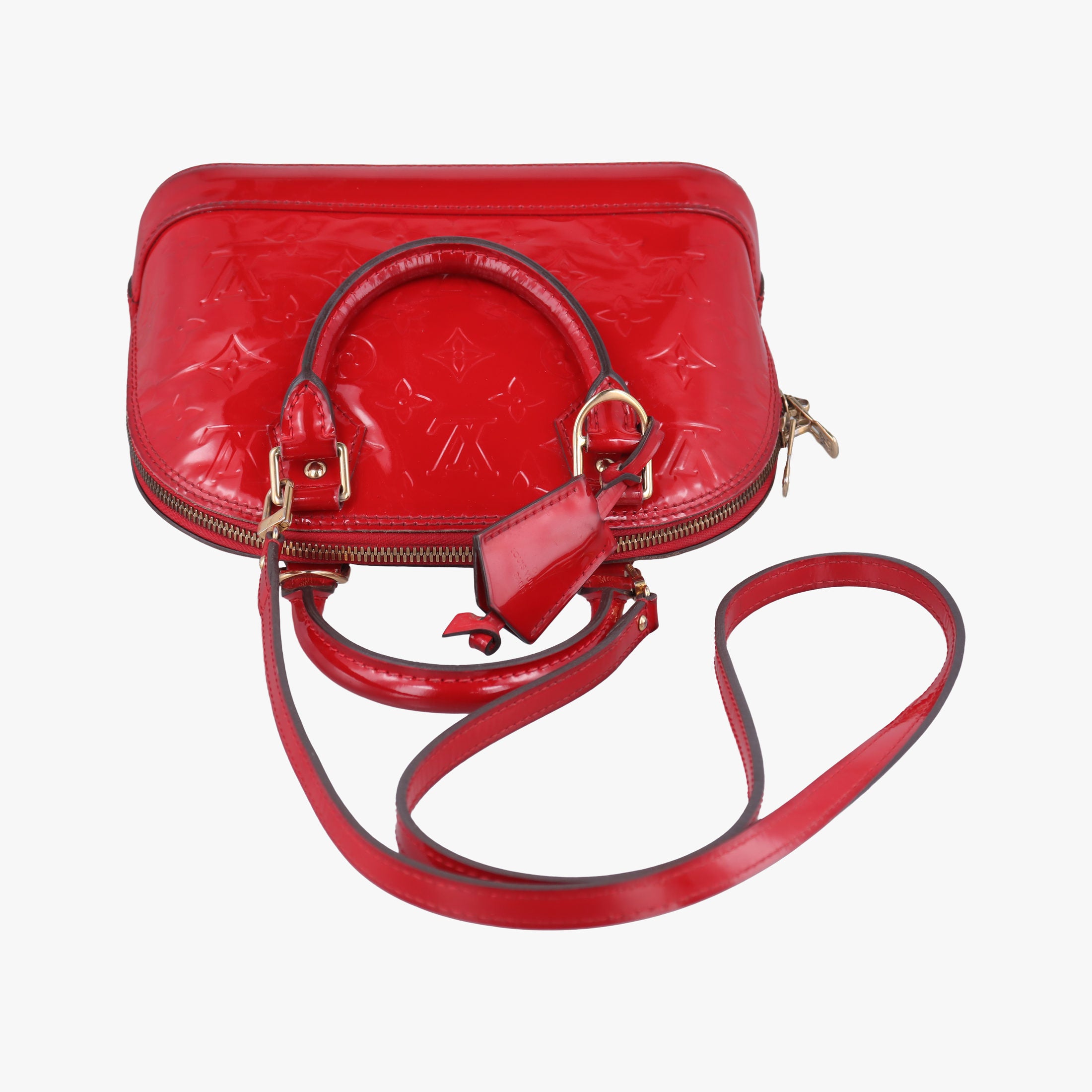 Pre-owned Louis Vuitton Alma BB CERISE Vernis M90174 shoulderbag | stylenewstar