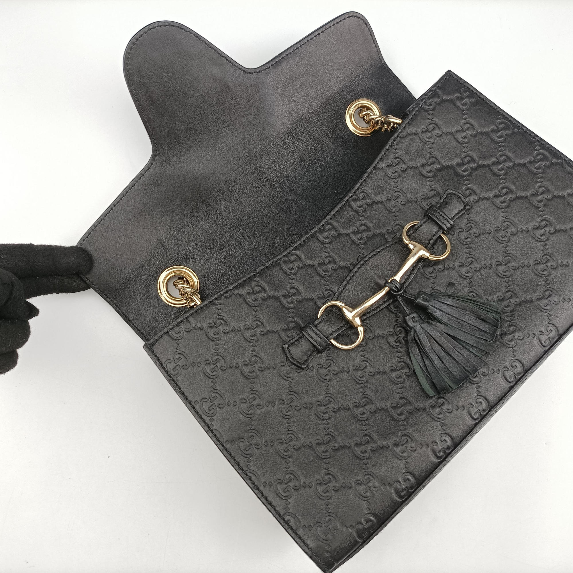 Secondhand Gucci Emily Black Leather 295402 shoulderbag | stylenewstar