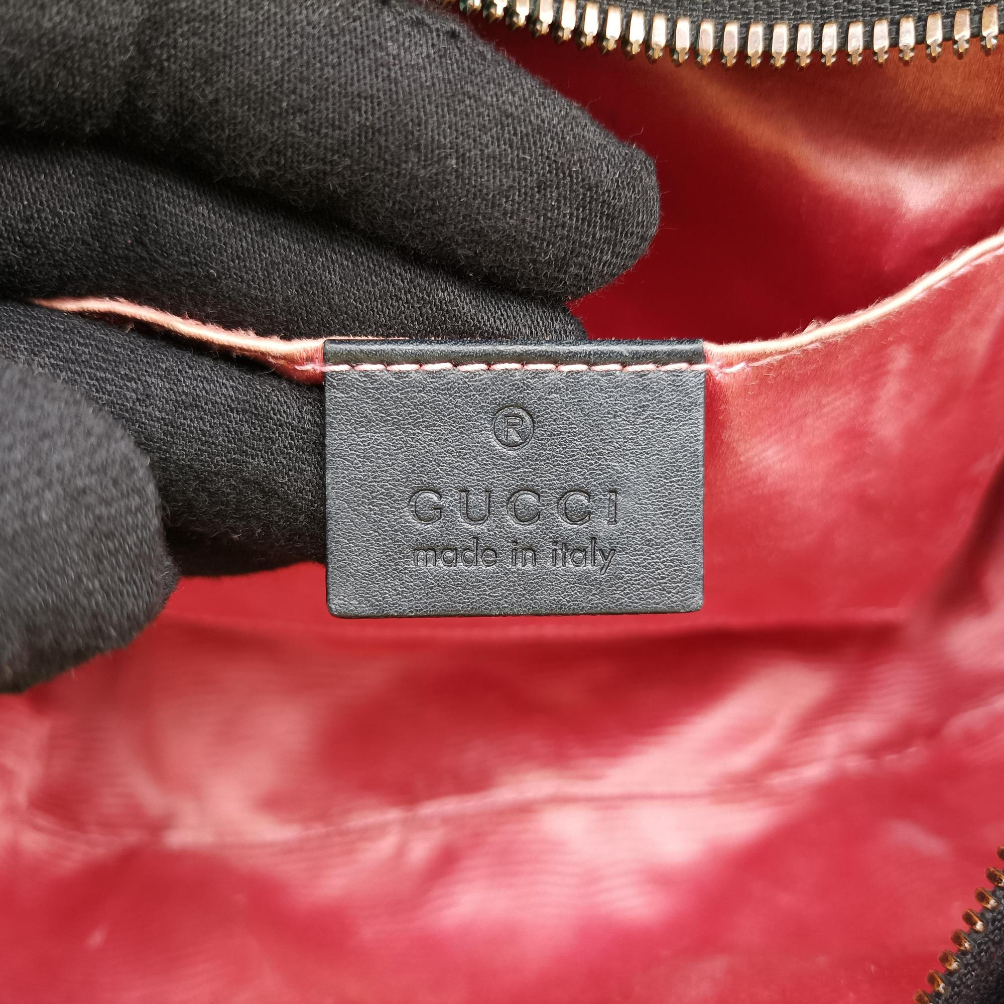 Pre-owned Gucci GG Marmont Black×Multicolour velour 447632 shoulderbag | stylenewstar