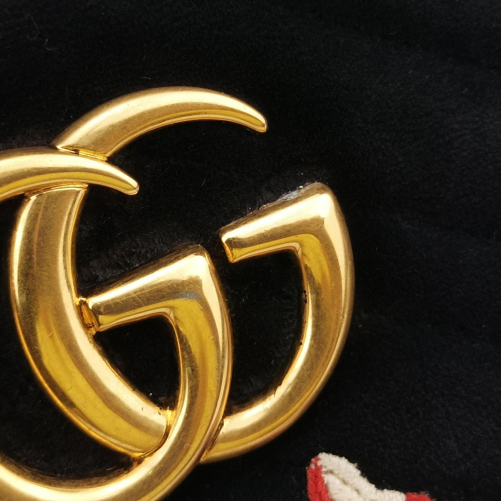 Pre-owned Gucci GG Marmont Black×Multicolour velour 447632 shoulderbag | stylenewstar
