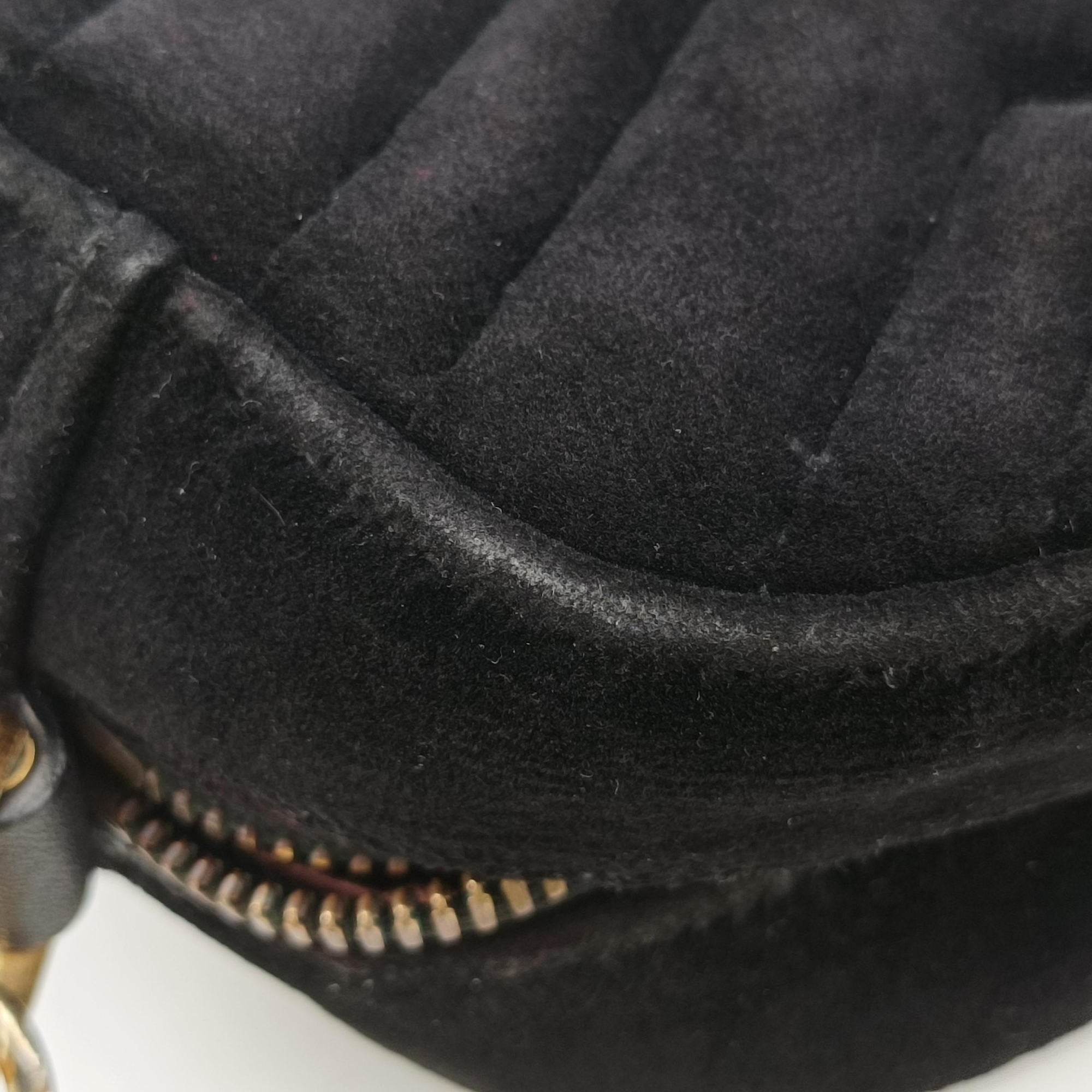 Pre-owned Gucci GG Marmont Black×Multicolour velour 447632 shoulderbag | stylenewstar