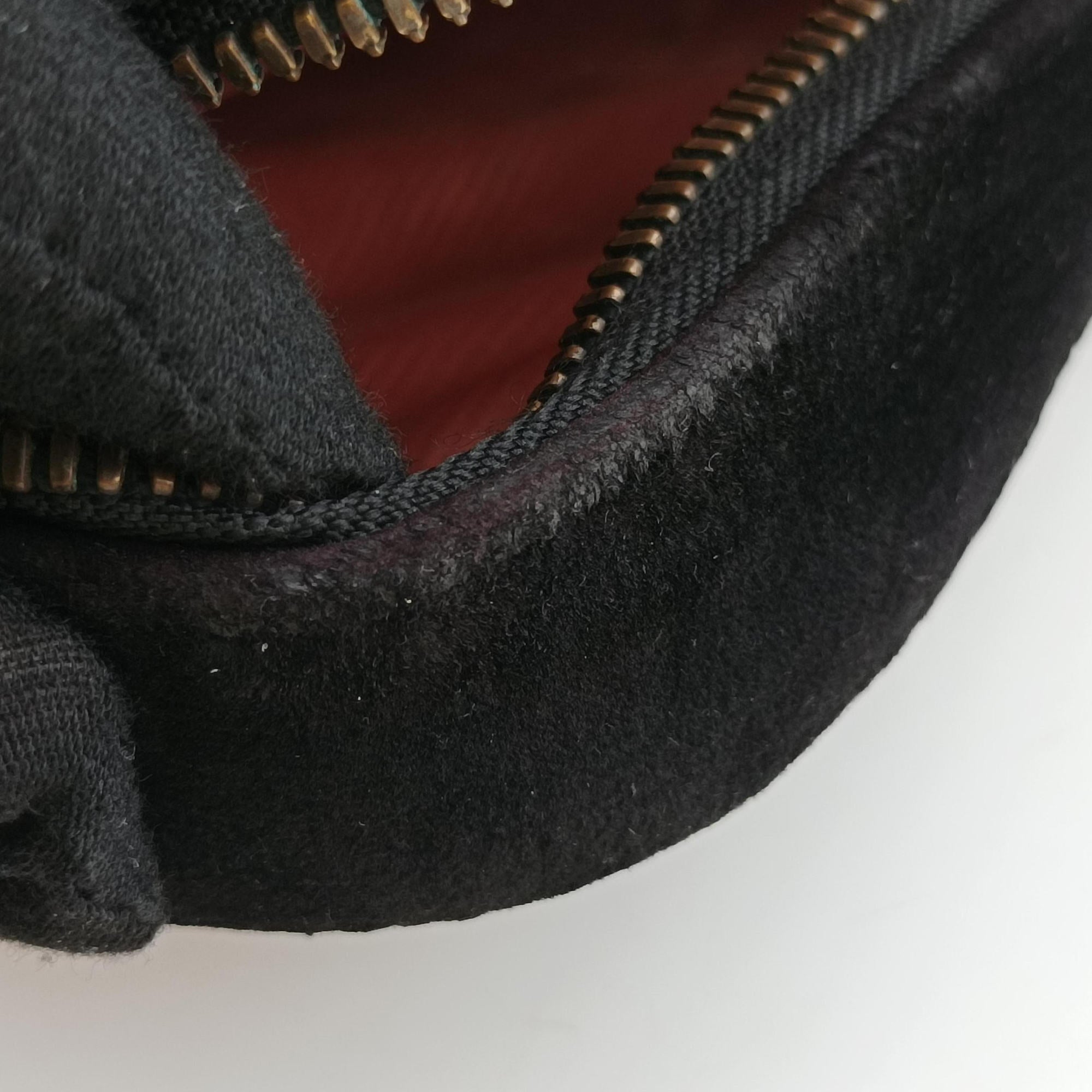Pre-owned Gucci GG Marmont Black×Multicolour velour 447632 shoulderbag | stylenewstar