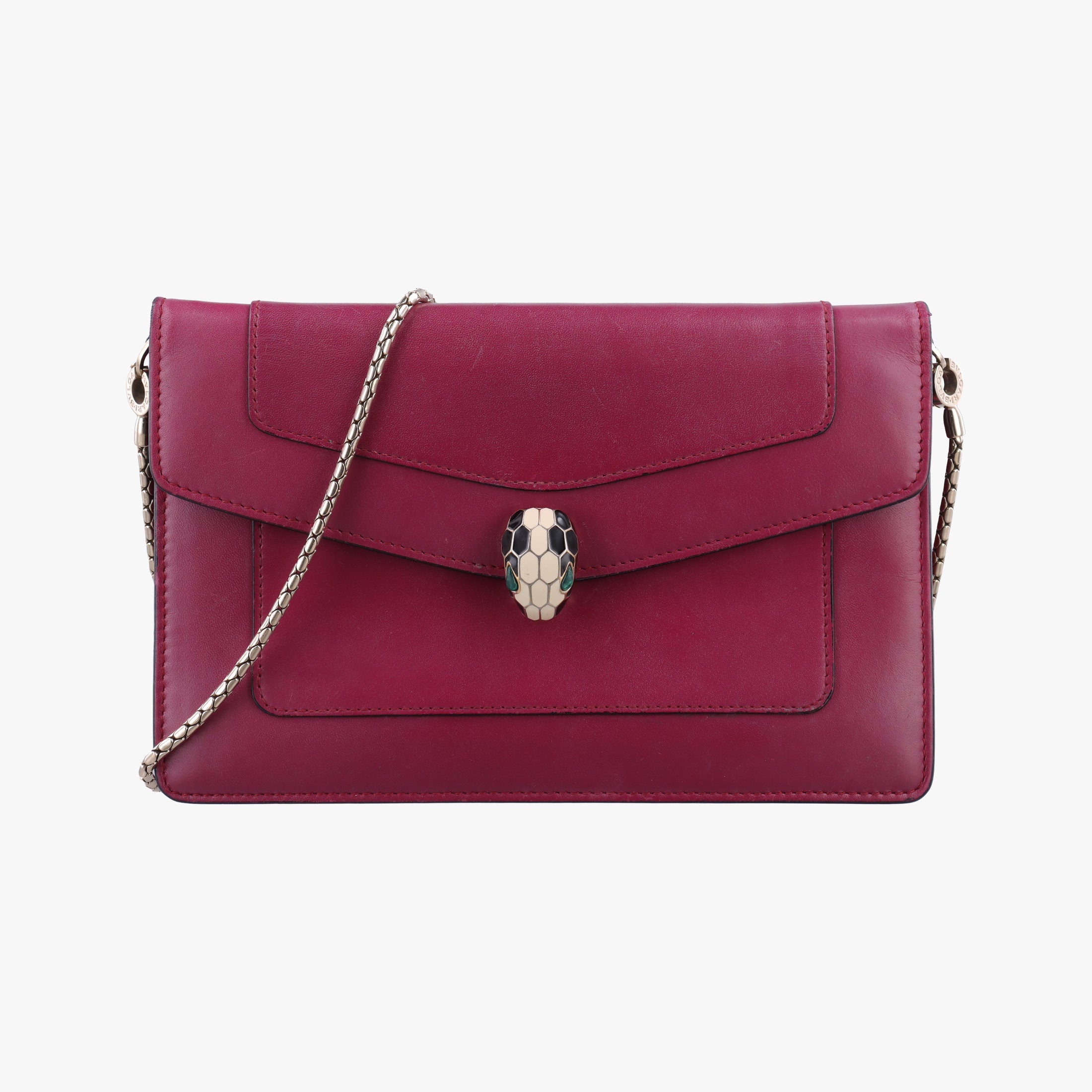 Pre-owned Bvlgari SERPENTI FOREVER Rose Leather  shoulderbag | stylenewstar