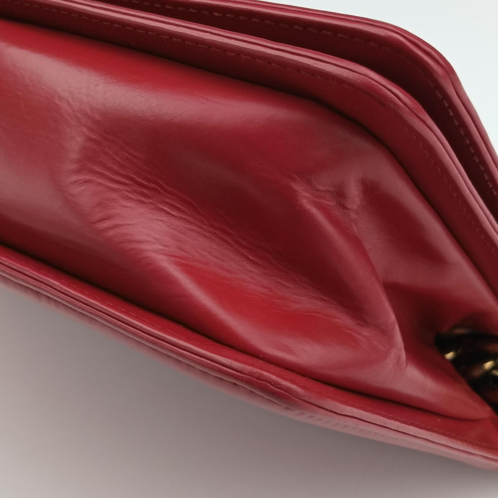 Pre-owned Chanel BOY CHANEL Red Leather A66713 shoulderbag | stylenewstar