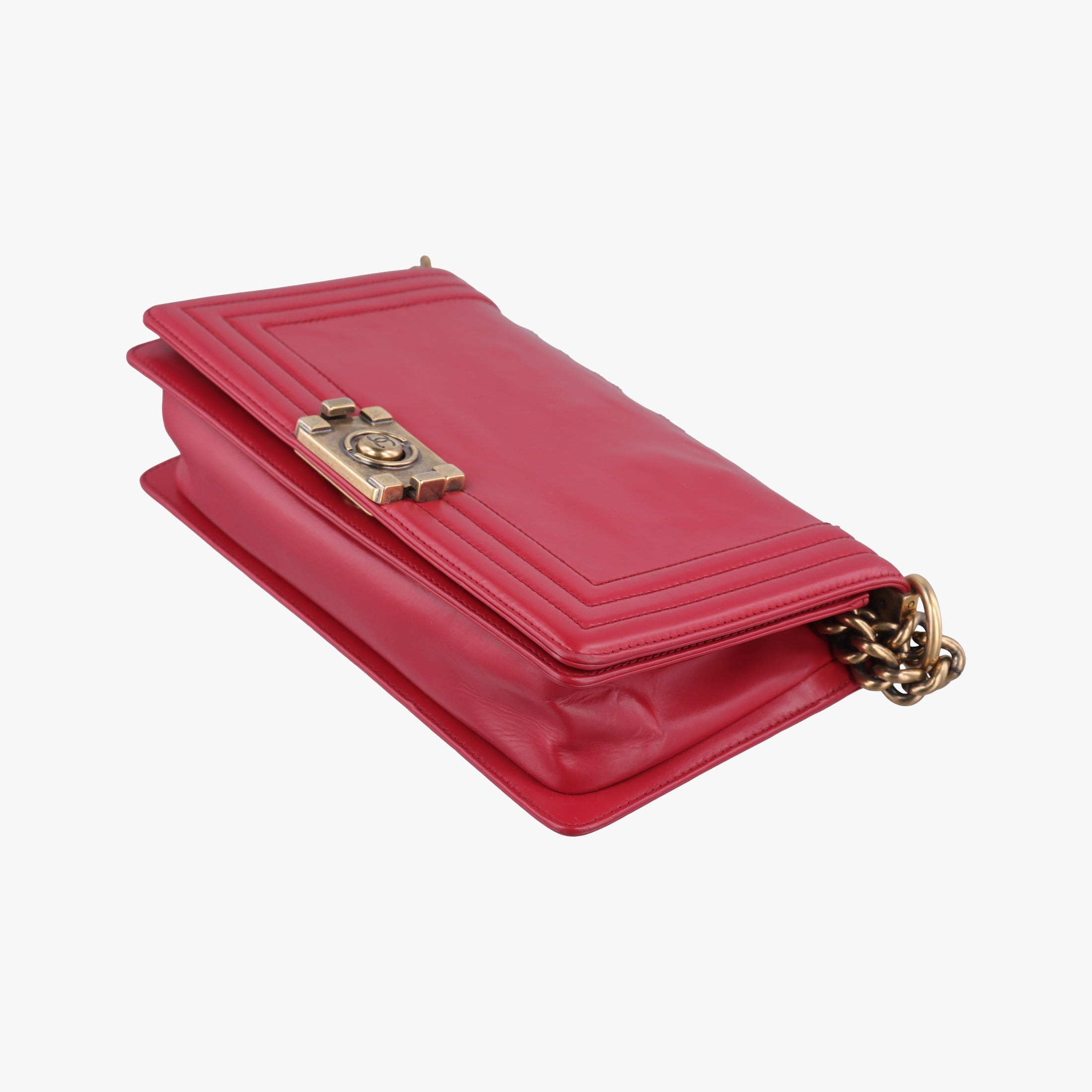 Pre-owned Chanel BOY CHANEL Red Leather A66713 shoulderbag | stylenewstar