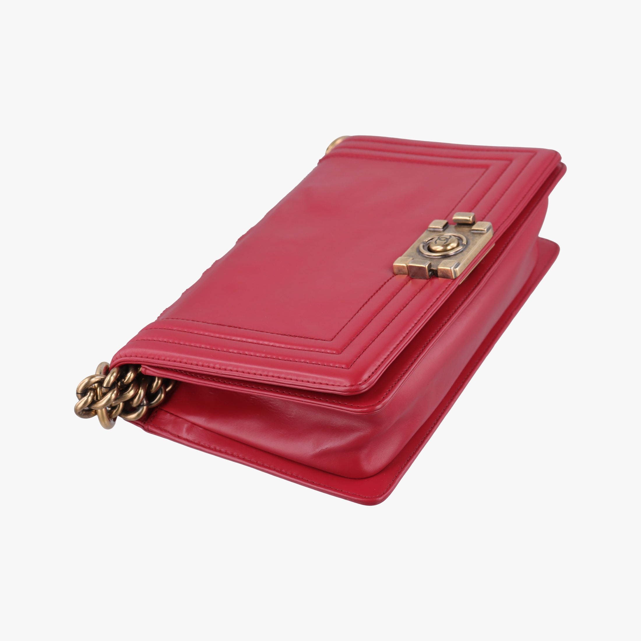 Pre-owned Chanel BOY CHANEL Red Leather A66713 shoulderbag | stylenewstar