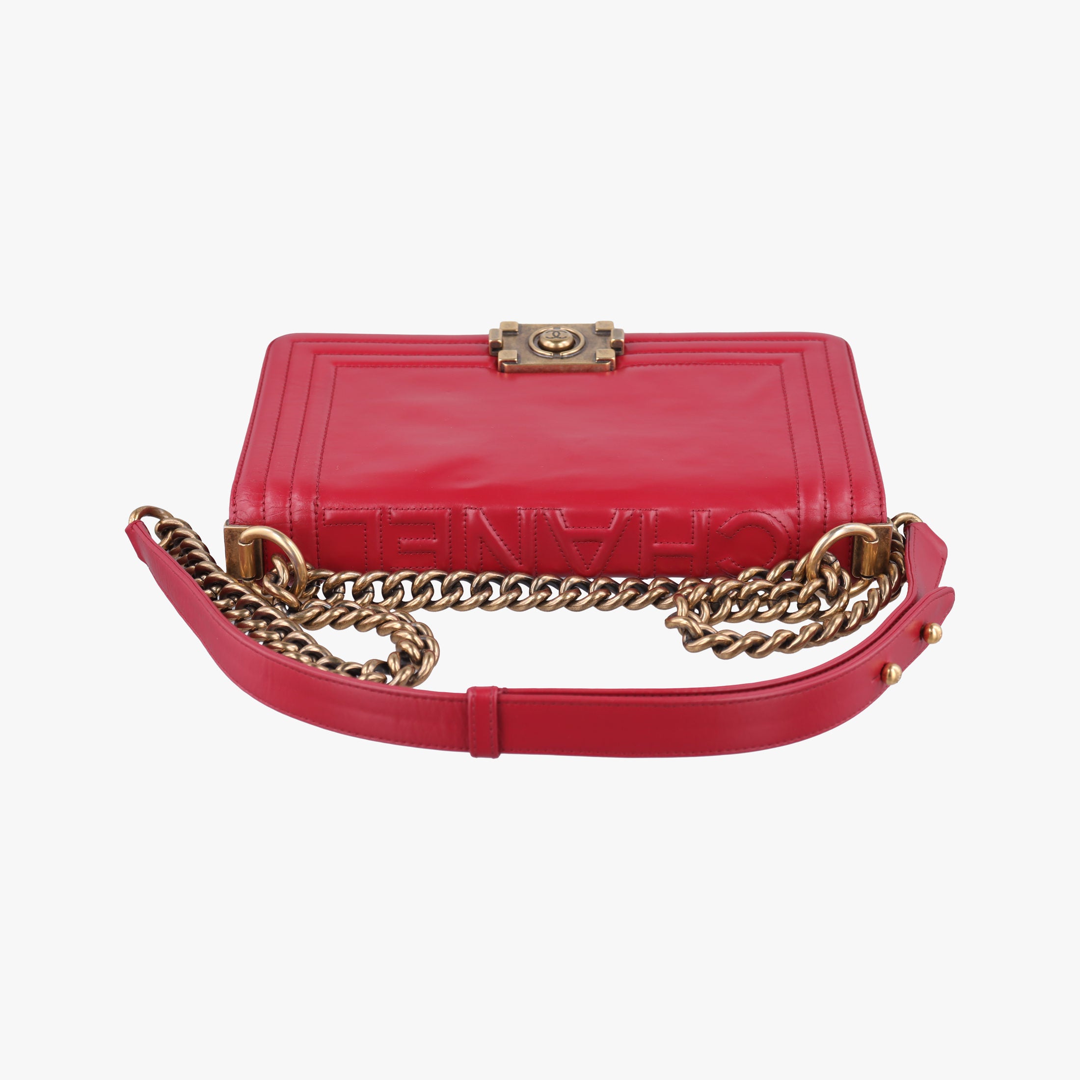 Pre-owned Chanel BOY CHANEL Red Leather A66713 shoulderbag | stylenewstar
