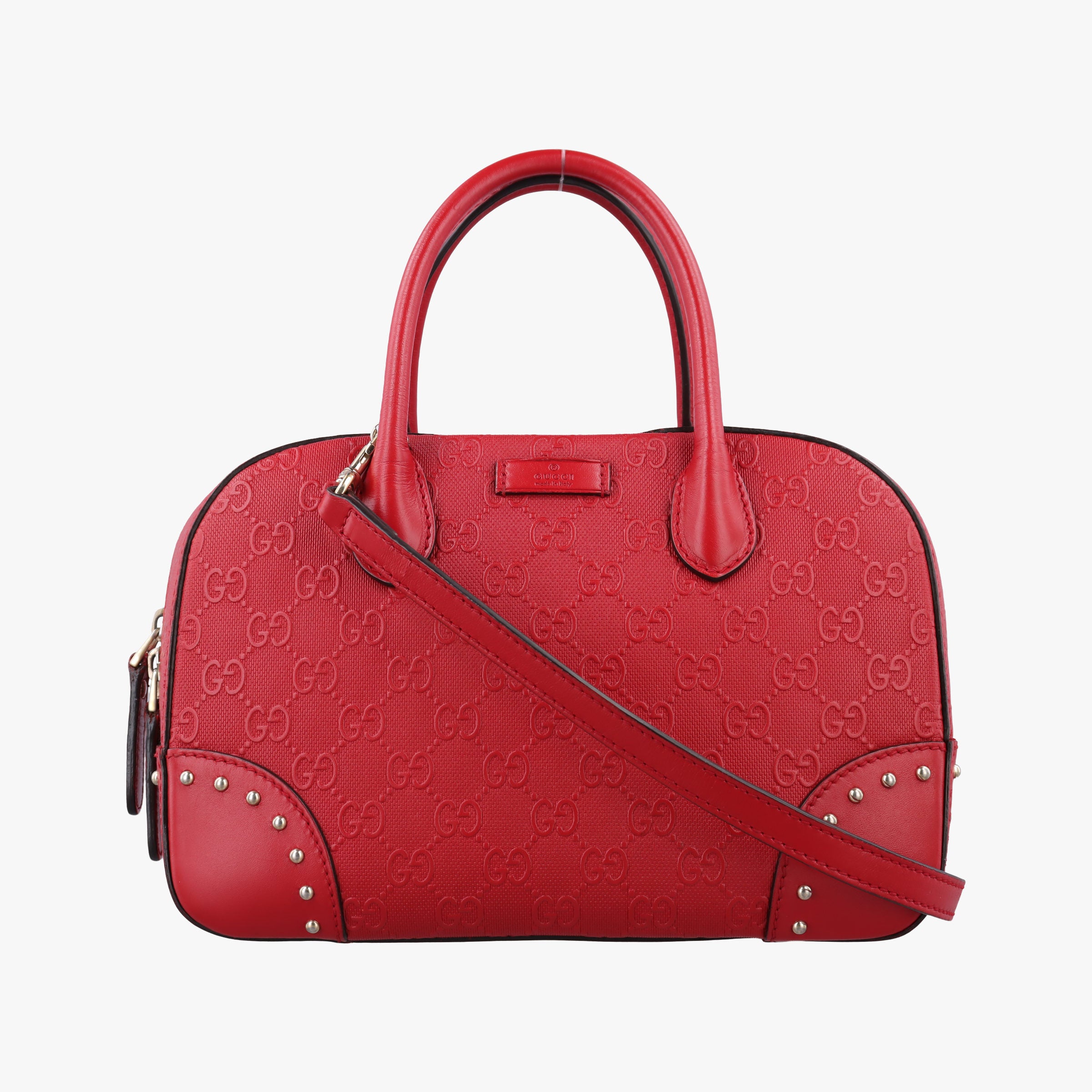 Pre-owned Gucci Bright Diamante Red Leather 354224 shoulderbag | stylenewstar