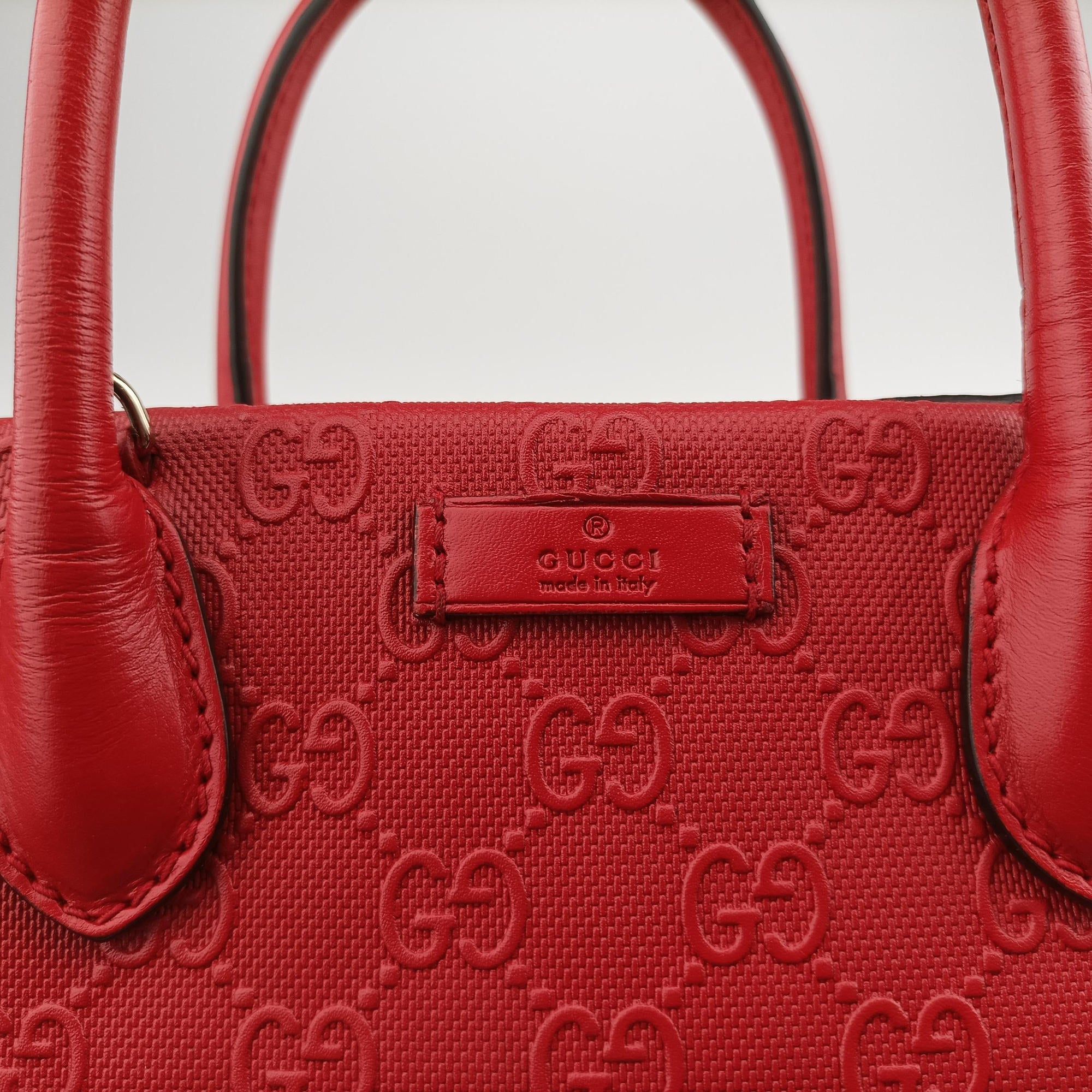 Pre-owned Gucci Bright Diamante Red Leather 354224 shoulderbag | stylenewstar