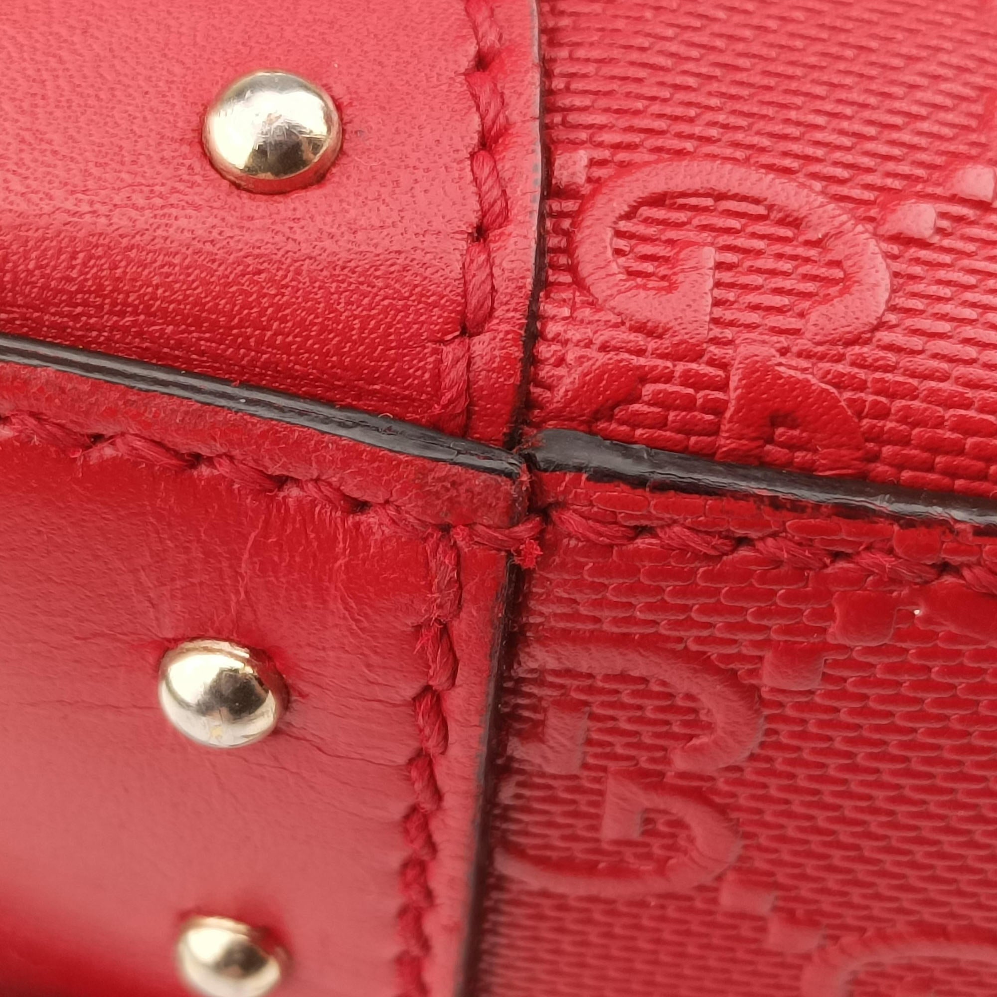 Pre-owned Gucci Bright Diamante Red Leather 354224 shoulderbag | stylenewstar