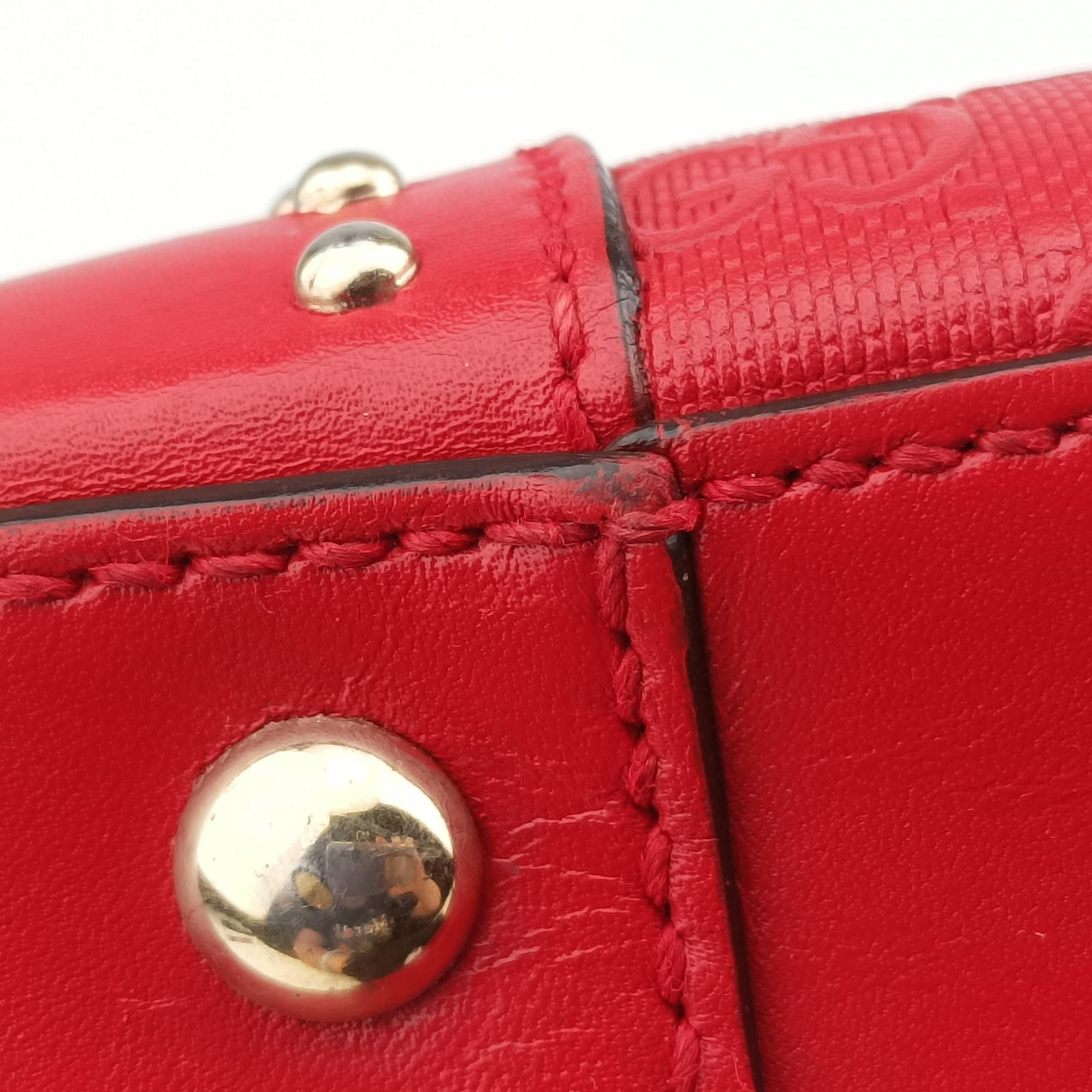 Pre-owned Gucci Bright Diamante Red Leather 354224 shoulderbag | stylenewstar