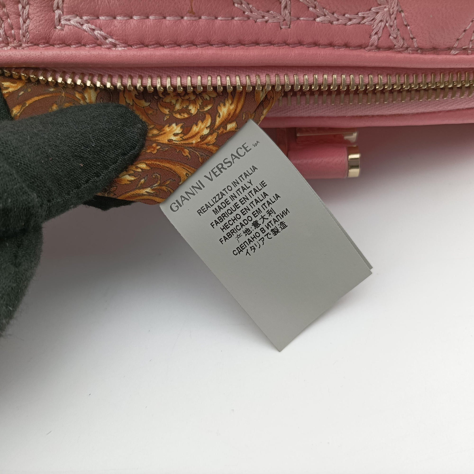 Secondhand VERSACE Medusa Vanitas Pink Leather  handbag | stylenewstar