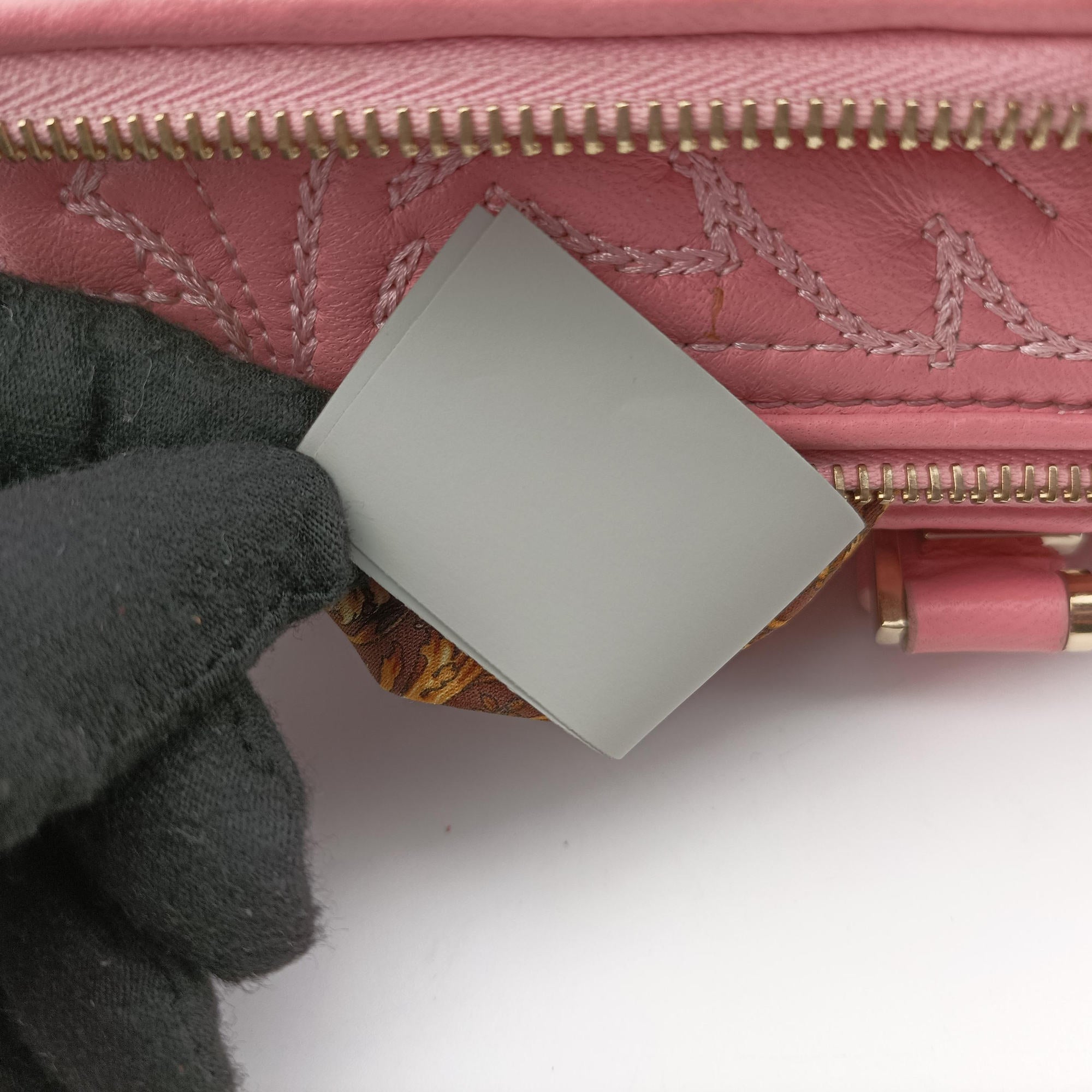 Secondhand VERSACE Medusa Vanitas Pink Leather  handbag | stylenewstar