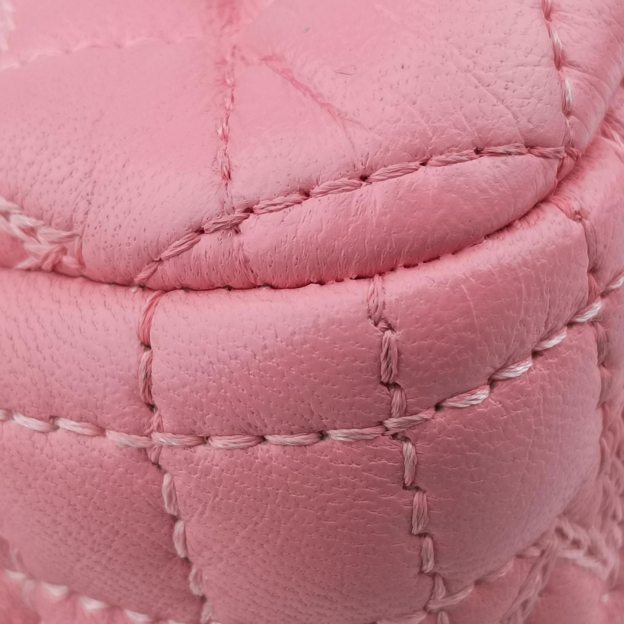 Secondhand VERSACE Medusa Vanitas Pink Leather  handbag | stylenewstar