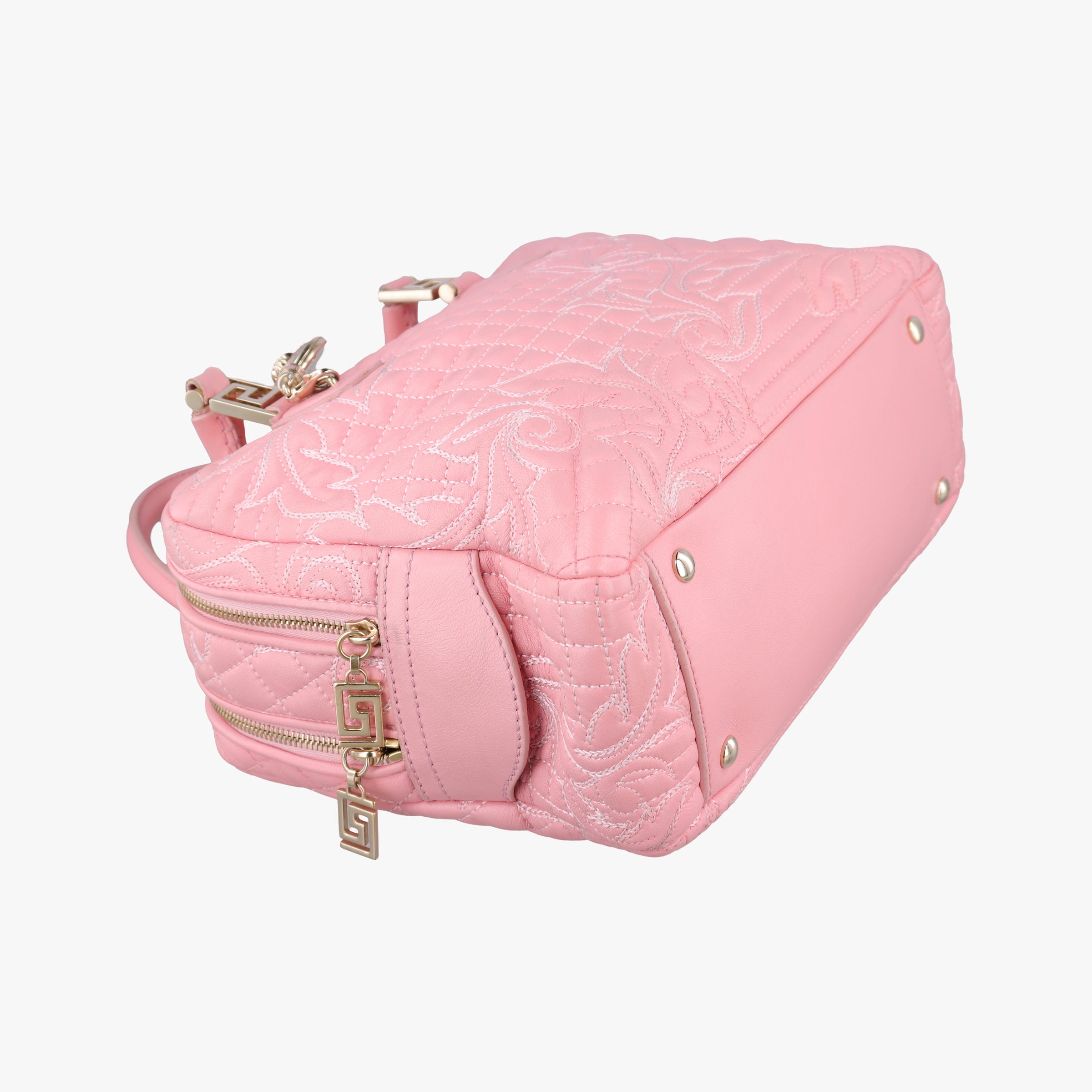 Secondhand VERSACE Medusa Vanitas Pink Leather  handbag | stylenewstar