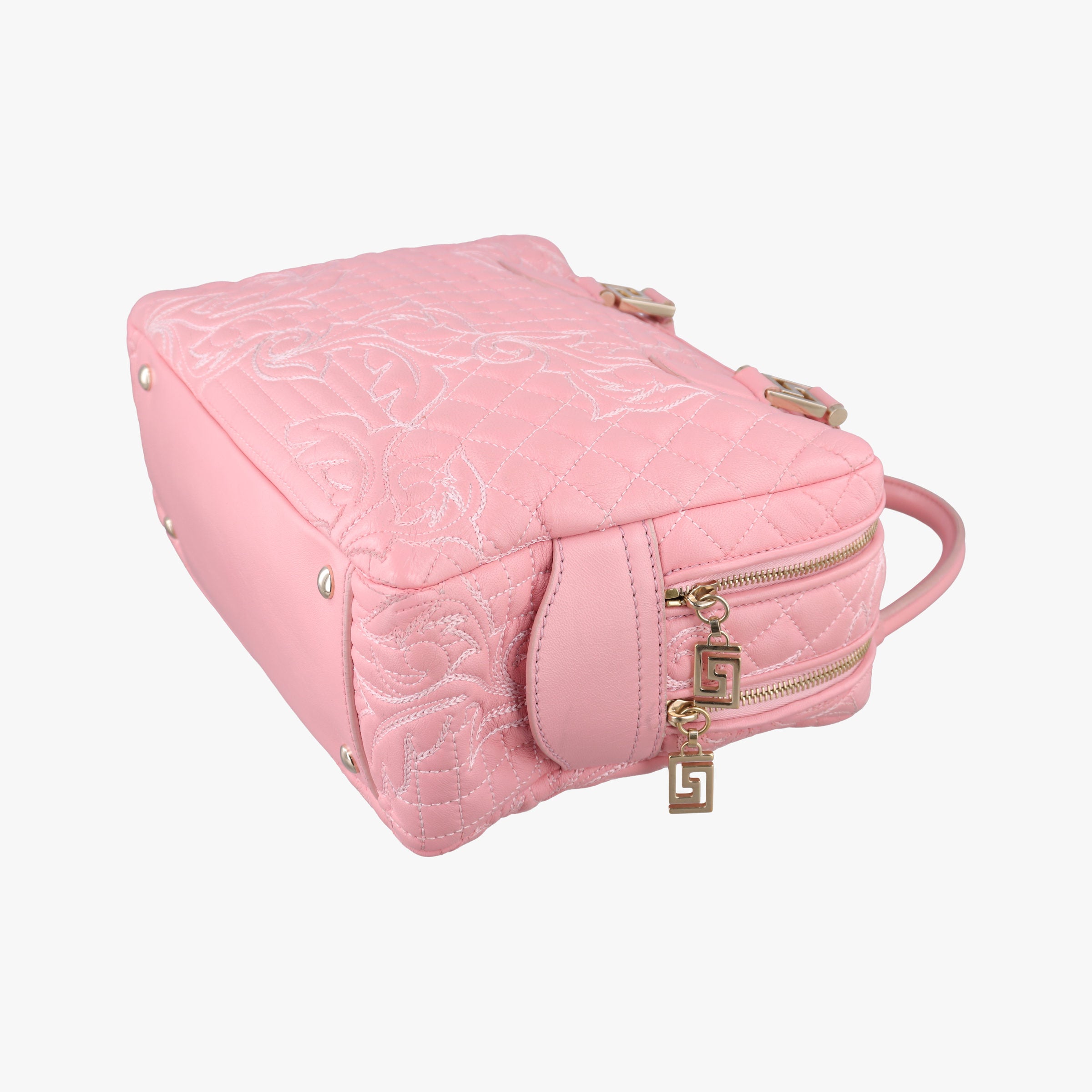 Secondhand VERSACE Medusa Vanitas Pink Leather  handbag | stylenewstar