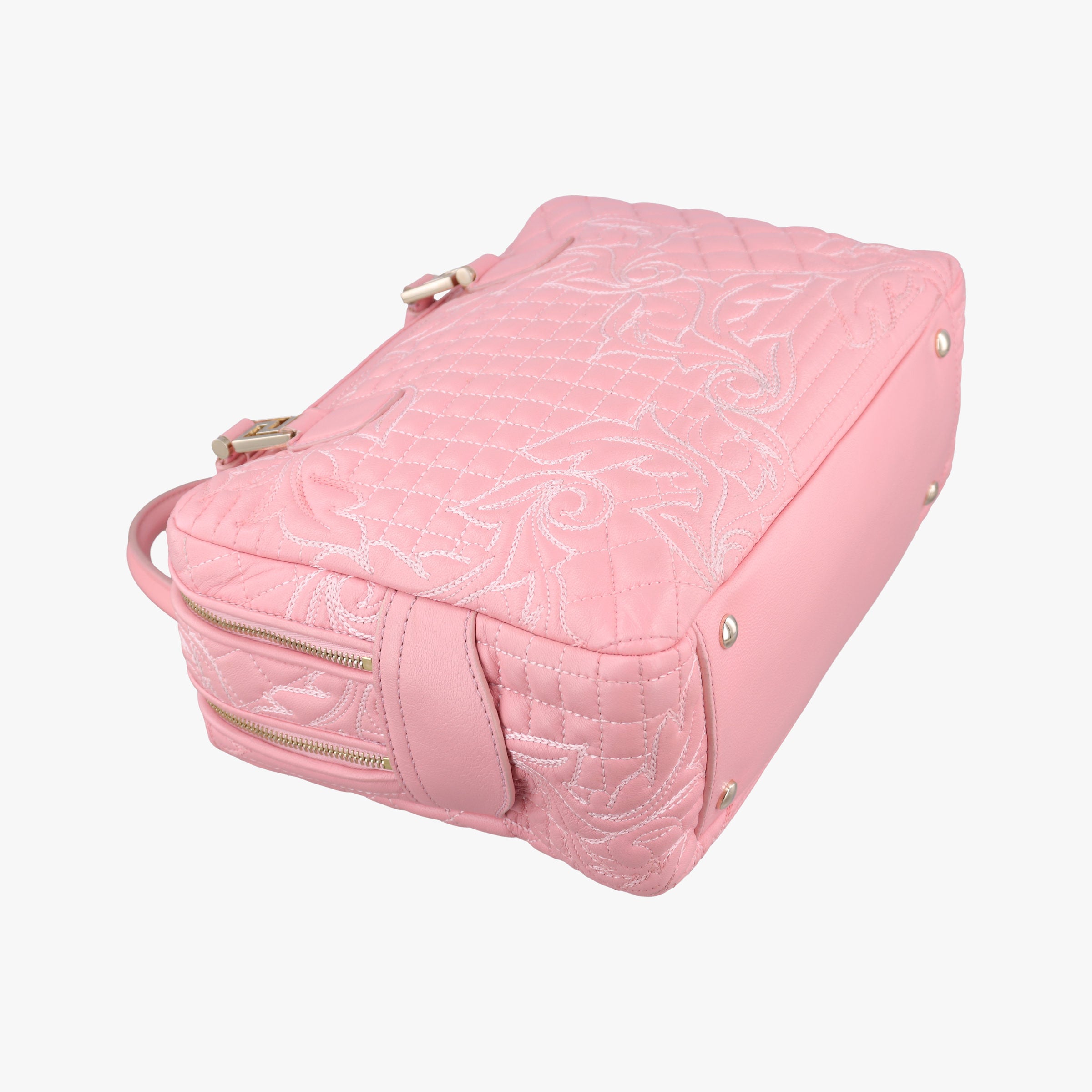 Secondhand VERSACE Medusa Vanitas Pink Leather  handbag | stylenewstar