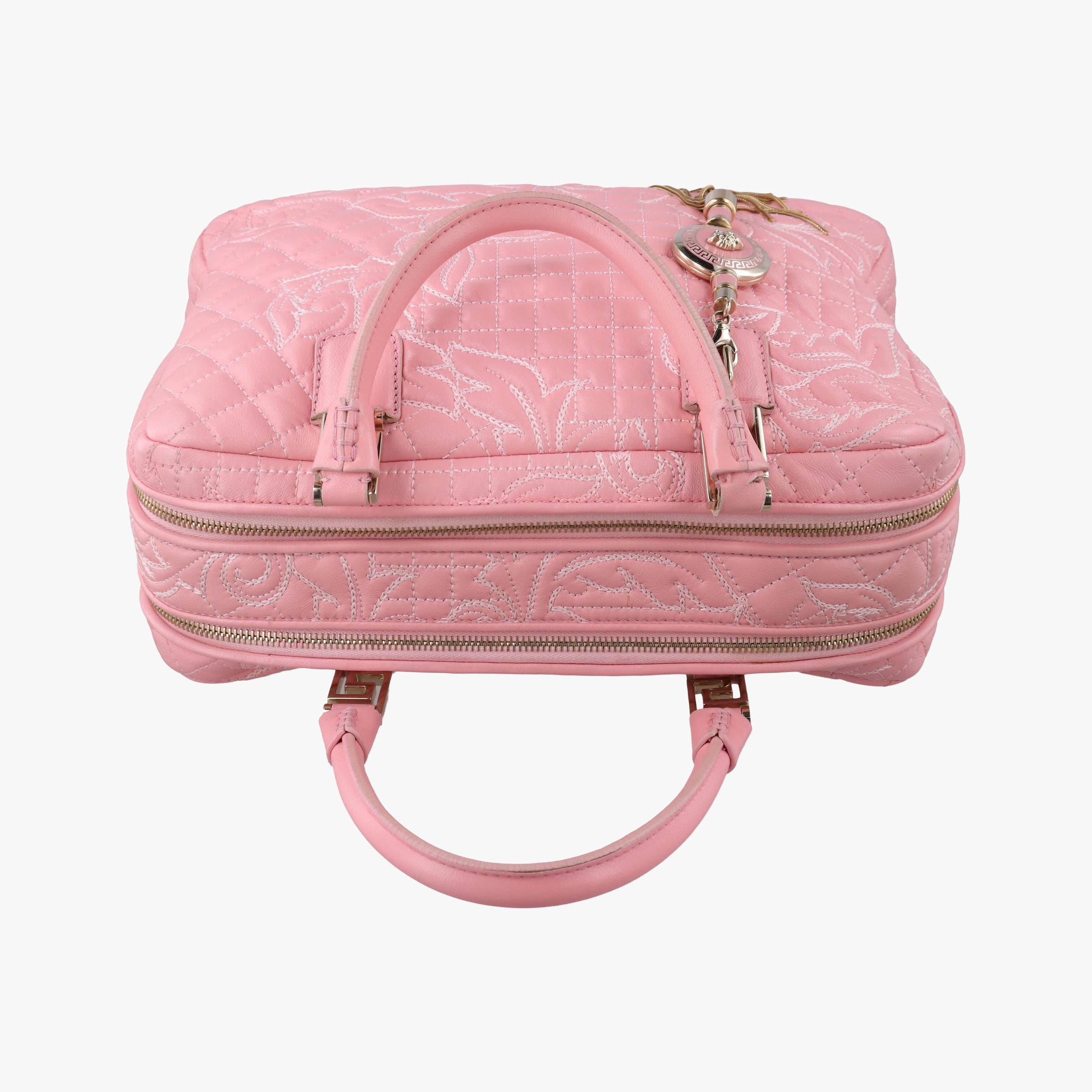 Secondhand VERSACE Medusa Vanitas Pink Leather  handbag | stylenewstar
