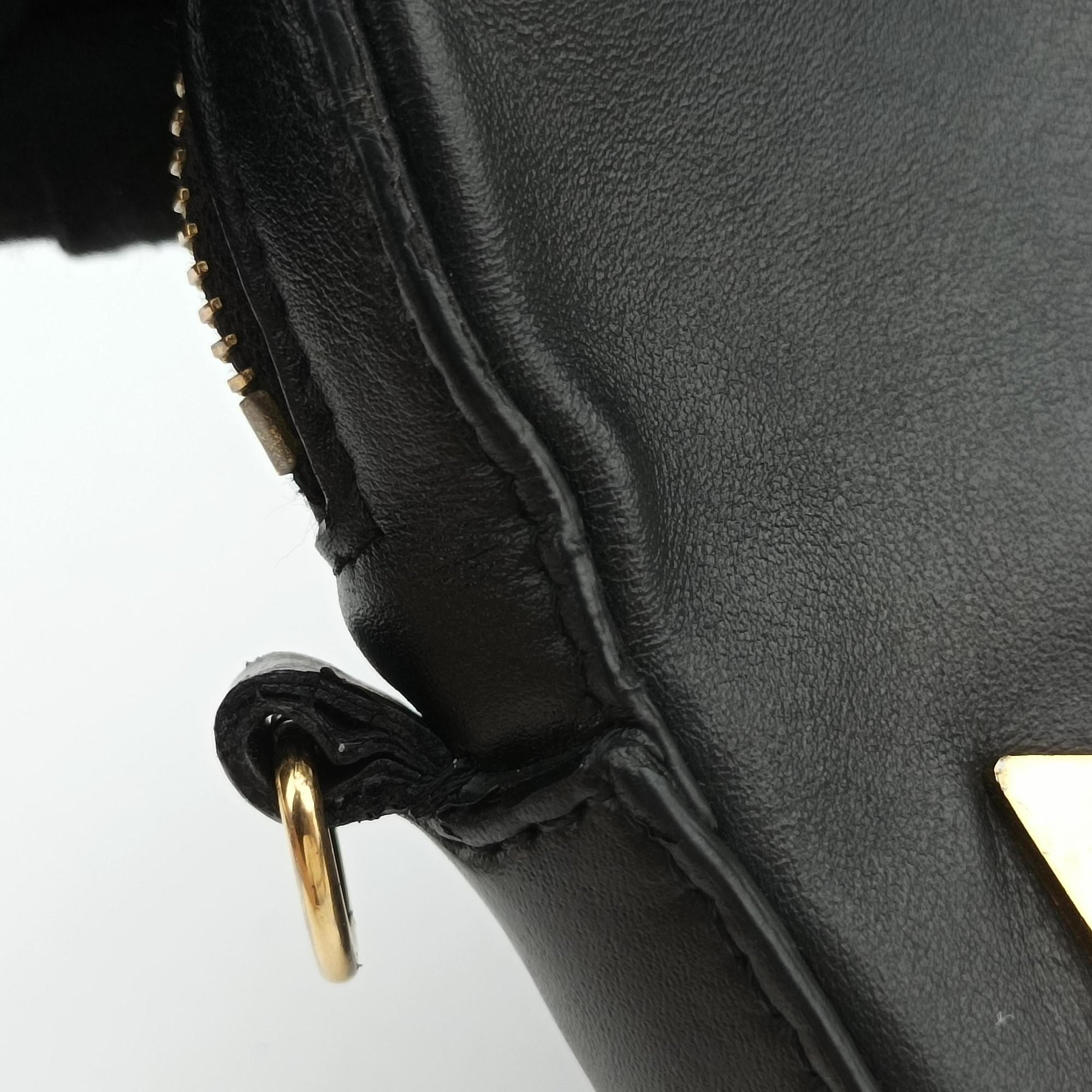 Secondhand Fendi Monster Camera case Black Leather 7M0286 shoulderbag | stylenewstar