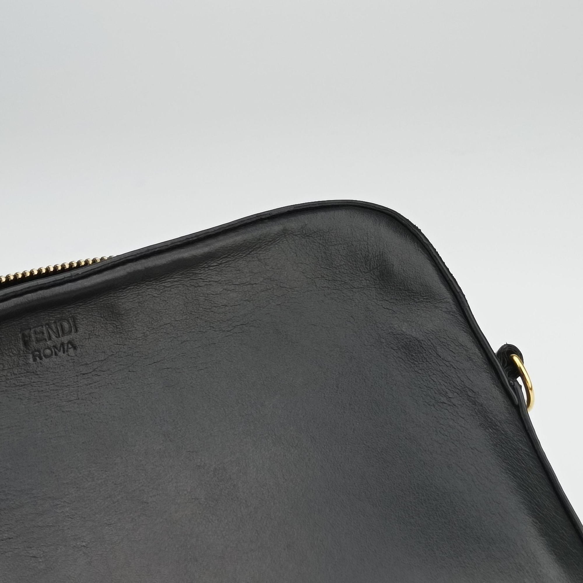 Secondhand Fendi Monster Camera case Black Leather 7M0286 shoulderbag | stylenewstar