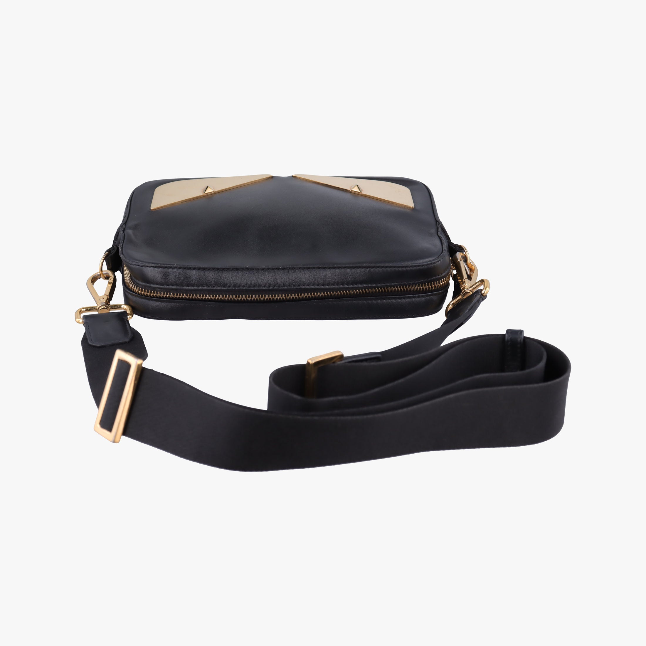 Secondhand Fendi Monster Camera case Black Leather 7M0286 shoulderbag | stylenewstar