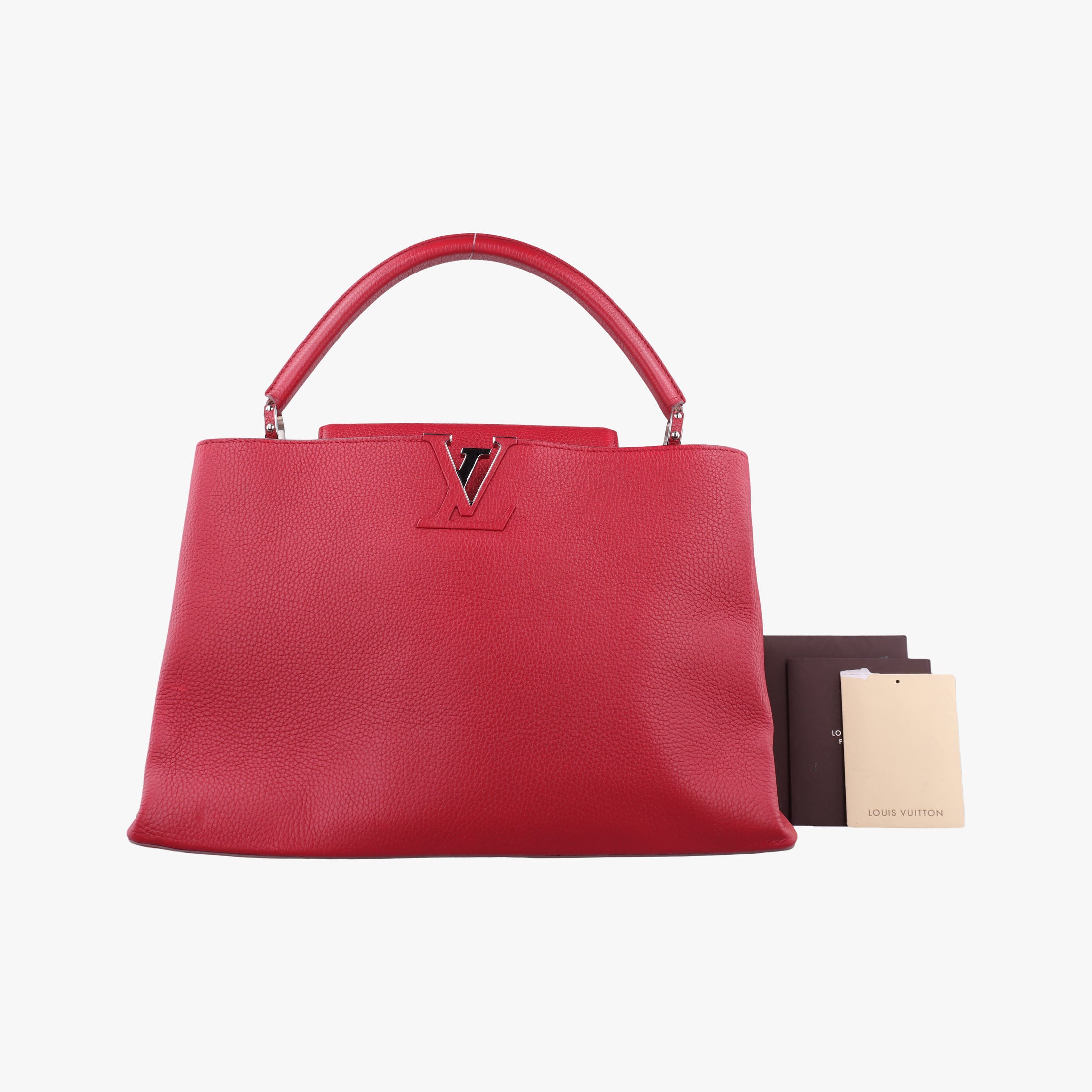 Pre-owned Louis Vuitton Capucines GM Coquelicot PARNASSEA M48871 handbag | stylenewstar