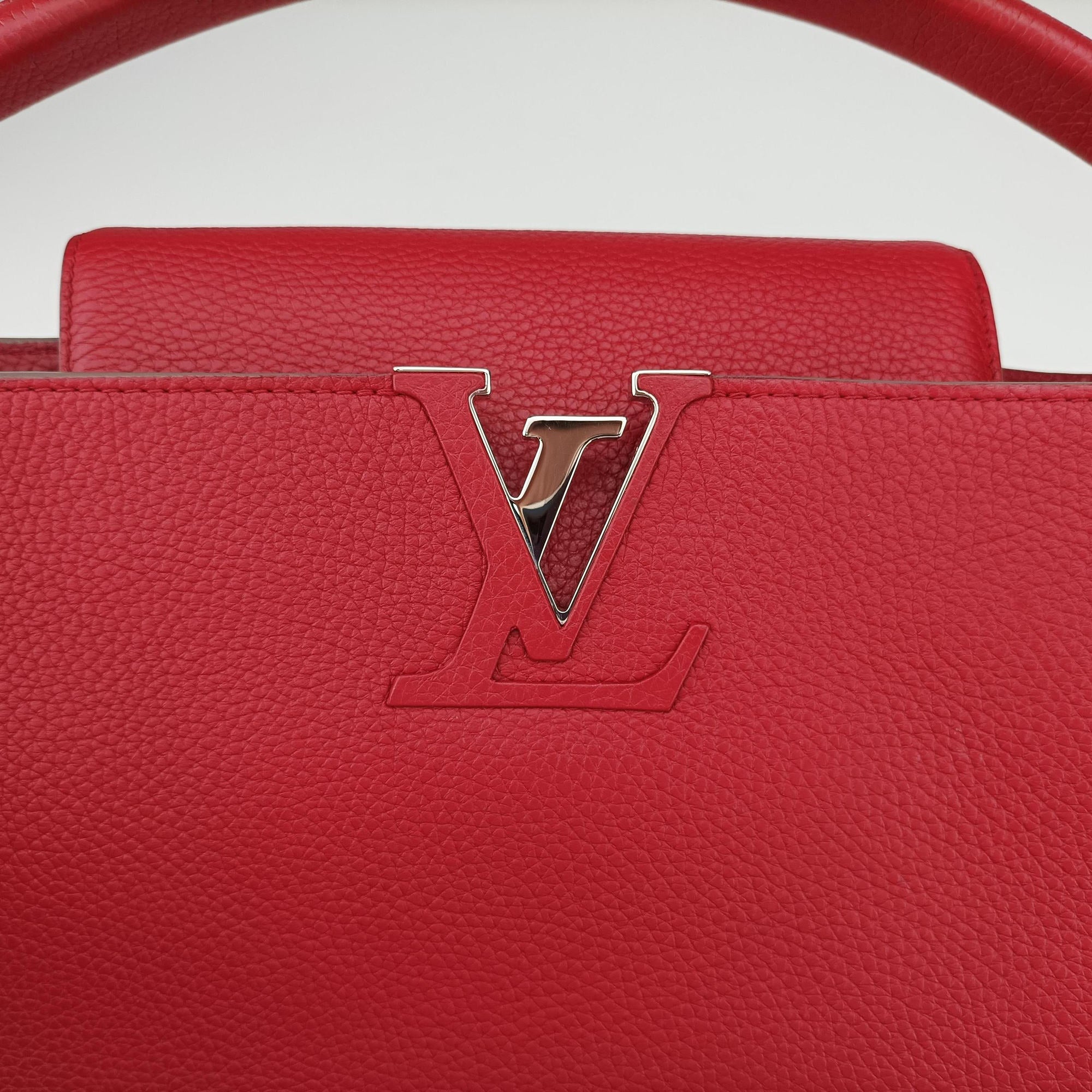 Pre-owned Louis Vuitton Capucines GM Coquelicot PARNASSEA M48871 handbag | stylenewstar