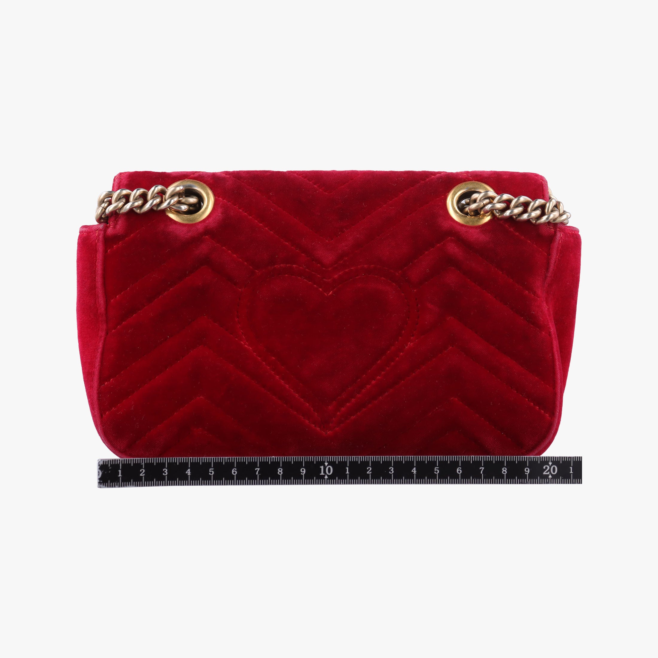 Pre-owned Gucci GG Marmont Red velour 446744 shoulderbag | stylenewstar