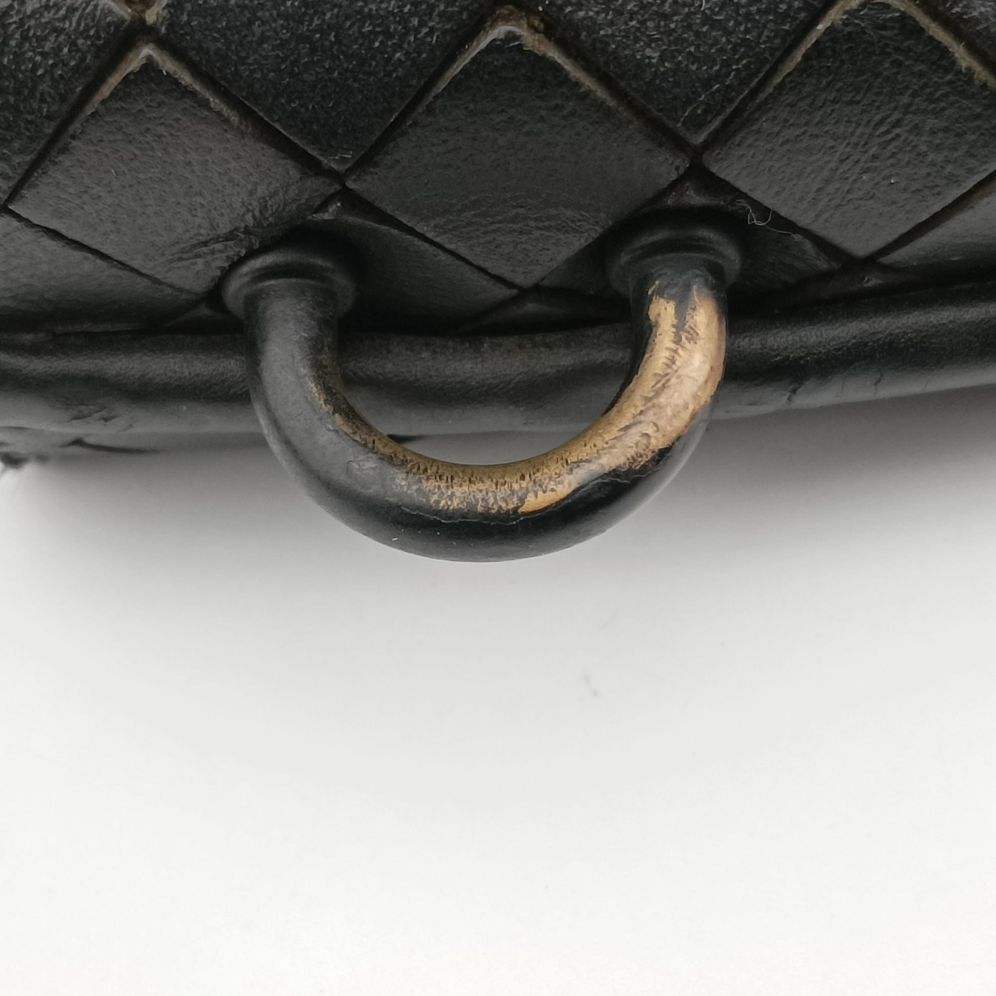 Pre-owned Bottega Veneta Intrecciato Black lambskin  shoulderbag | stylenewstar